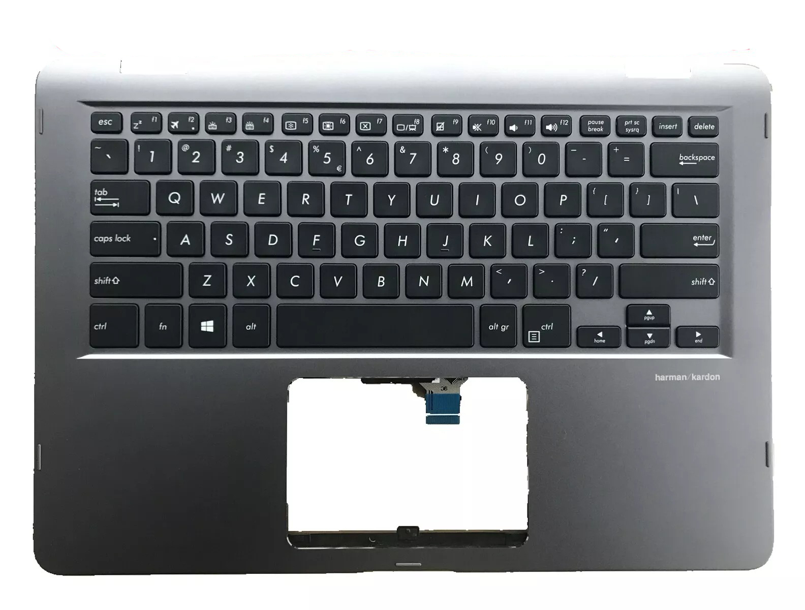 Carcasa superioara cu tastatura palmrest Laptop 2in1, Asus, ZenBook UX461U, UX461UN, UX461UA, UX461F, UX461FA, UX461FN, 90NB0GD1-R30270, 3BBKQTAJN00, UX461UN-1A, iluminata, layout US