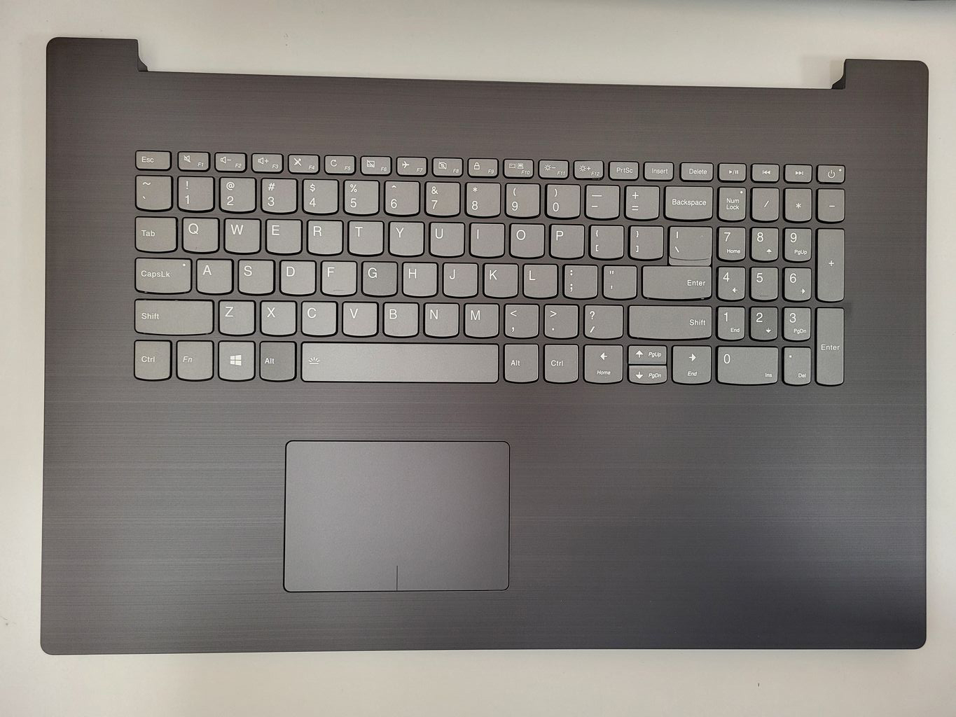 Carcasa superioara cu tastatura palmrest Laptop, Lenovo, IdeaPad 330-17IKB Type 81DK, 81DM Iron Grey, iluminata, layout US