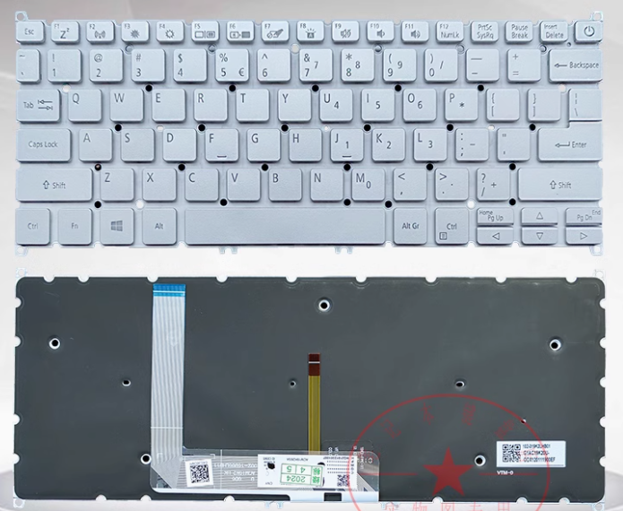 Tastatura Laptop, Acer, Swift 3 SF313-52, SF313-52G, SF313-53, iluminata, argintie, layout US