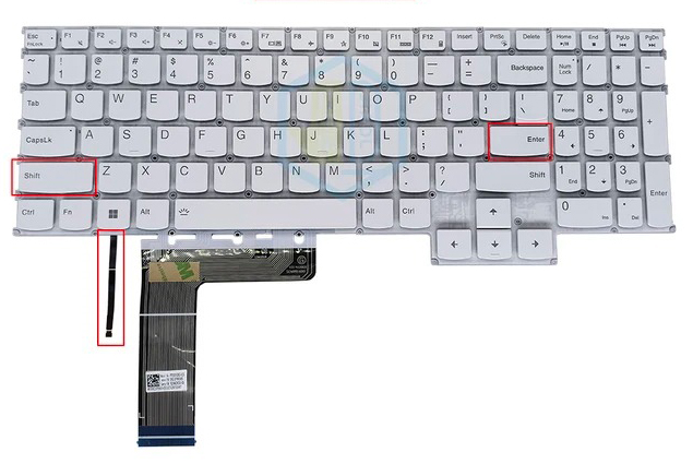 Tastatura Laptop Gaming, Lenovo, IdeaPad 3 16IAH7 Type 82SA, iluminata 4 pini, alba, layout US