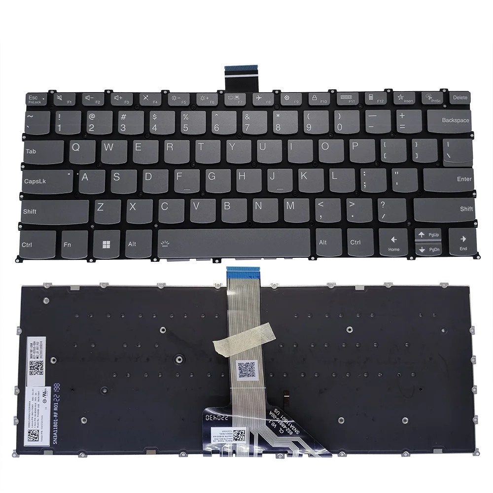 Tastatura Laptop, Lenovo, Slim 7 14IRP8 Type 83A4, iluminata, Artic Grey, layout US