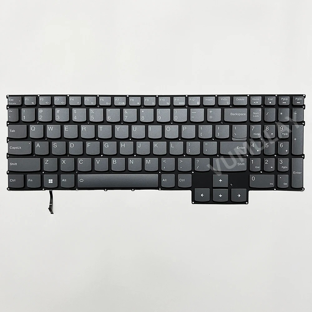 Tastatura Laptop, Lenovo, Legion Slim 5 16ARP9 Type 83EX, iluminata, gri, layout US