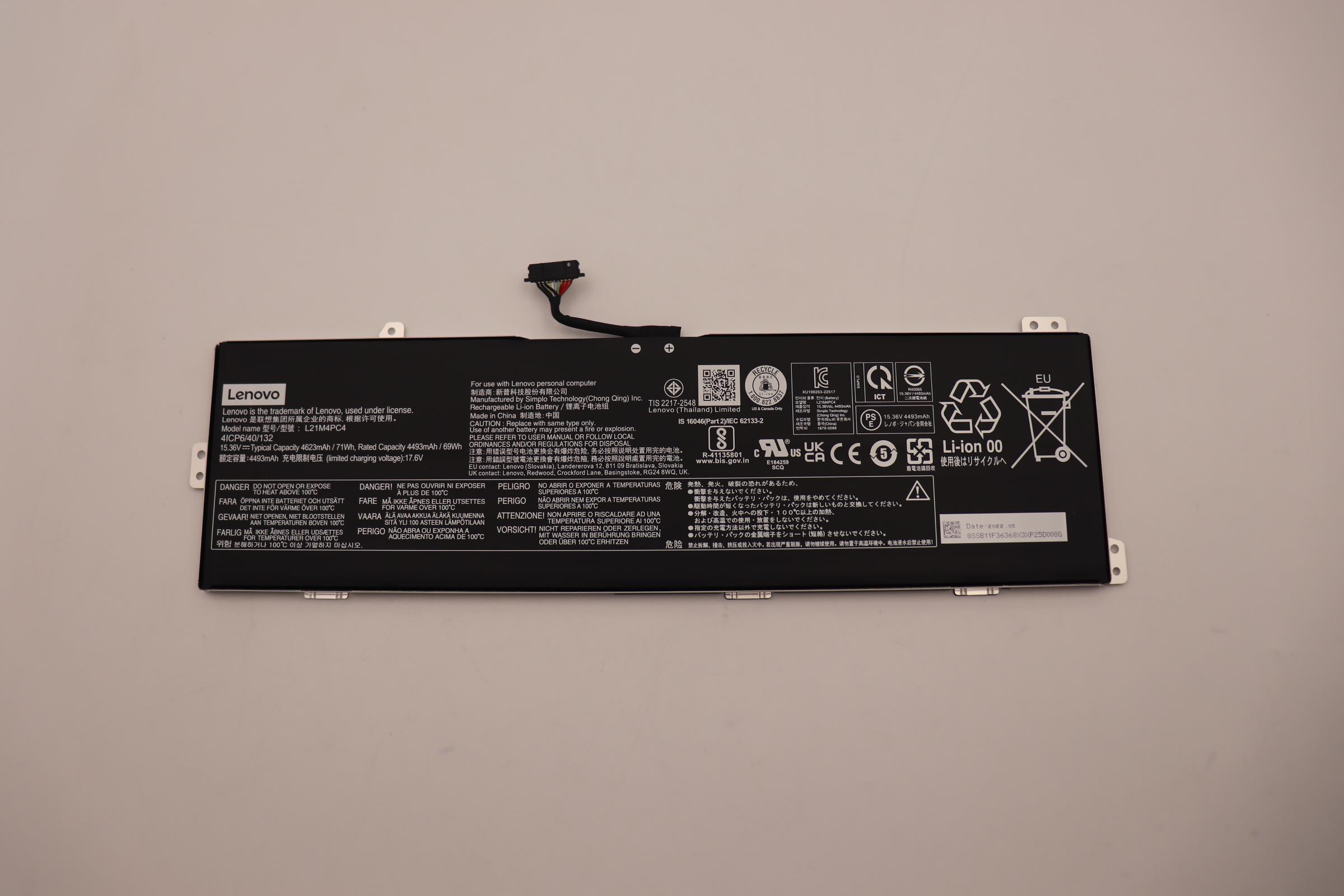 Baterie Laptop Gaming, Lenovo, IdeaPad 5B11F36373, 5B11F36376, L21L4PC1, L21M4PC4, 4ICP6/40/132, 15.36V, 4623mAh, 71Wh
