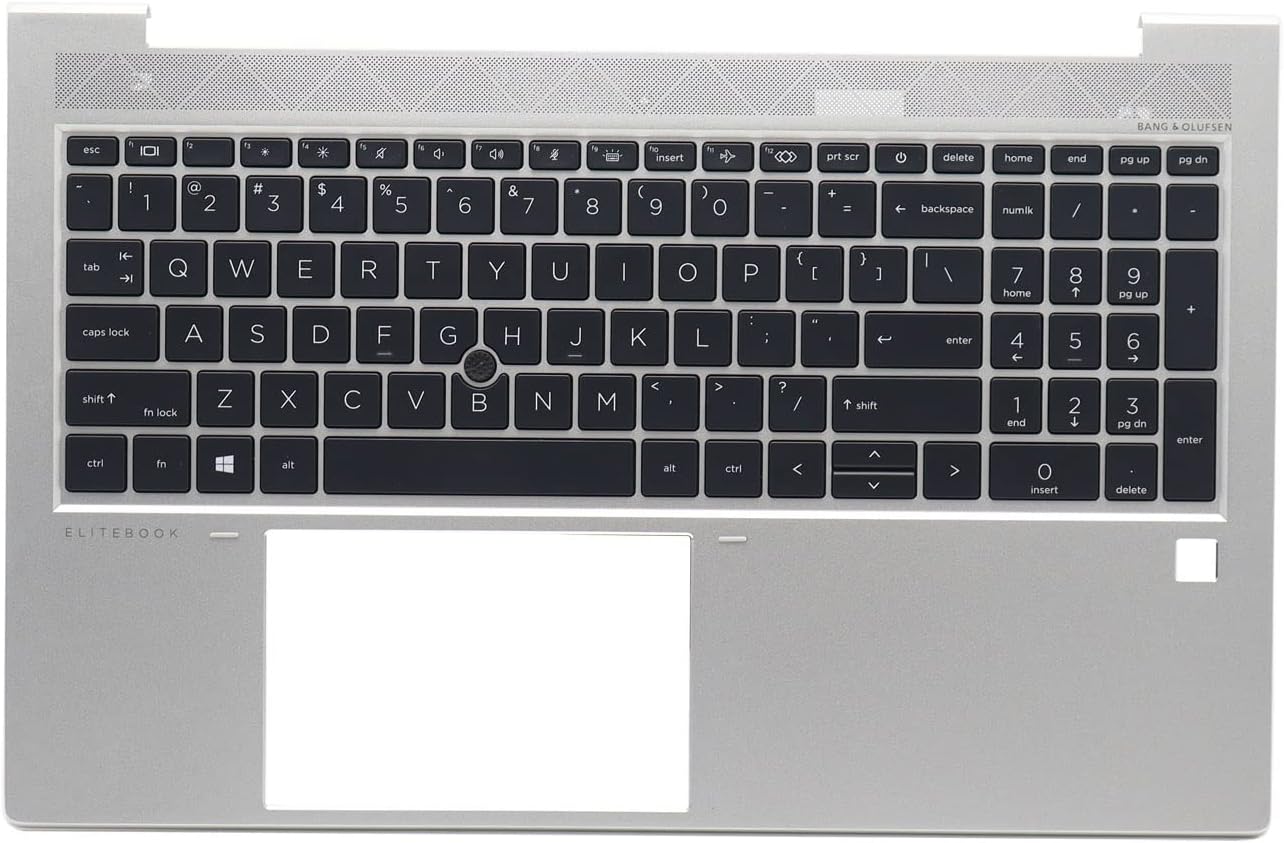 Carcasa superioara cu tastatura palmrest Laptop, HP, EliteBook 850 G8, 855 G8, iluminata, argintie, layout US