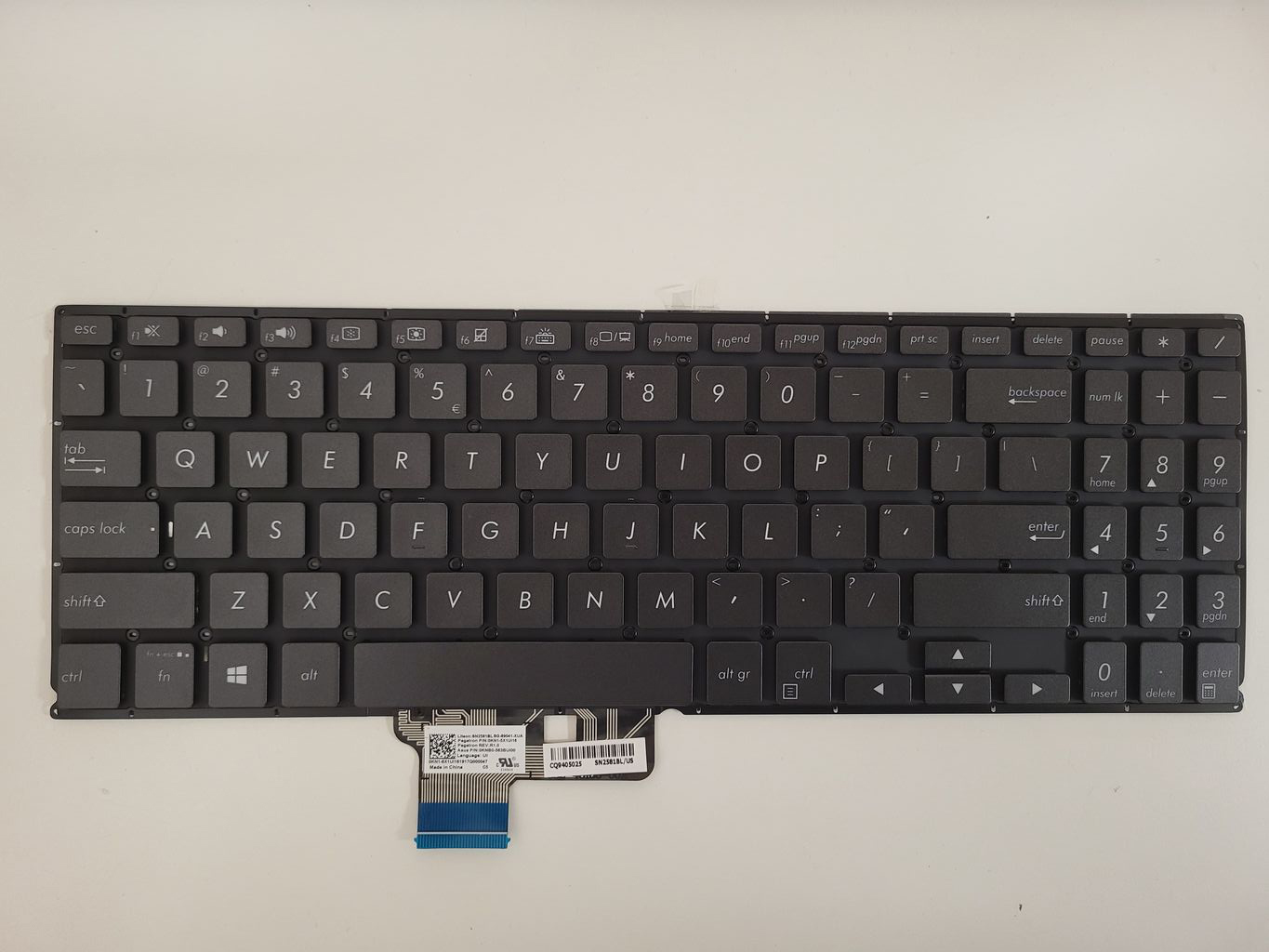 Tastatura Laptop, Asus, ZenBook Flip 15 UX562FD, UX562FDX, ilumianta, neagra, layout US