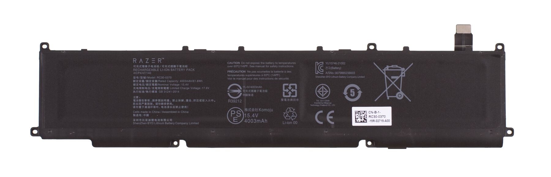 Baterie Laptop, Razer Blade 14 RZ09-0368, RZ09-0370, RZ09-0427, (an 2021, 2022), 4ICP4/47/140, RC30-0370, 15.4V, 4003mAh, 61.6Wh