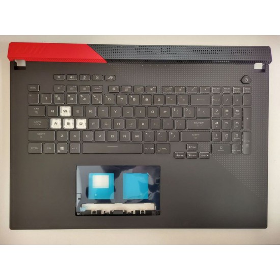 Carcasa superioara cu tastatura palmrest Laptop Gaming, Asus, ROG G17 G713QM, G713QR, G713IM, 90NR05C2-R32US0, 13NR05C1P06011, iluminata, RGB 4-Zone, layout US
