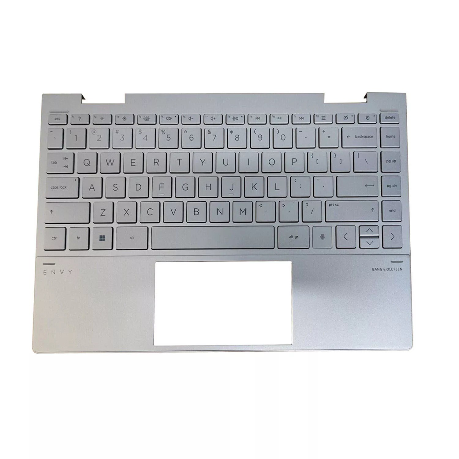 Carcasa superioara cu tastatura palmrest Laptop 2-in-1, HP, Envy X360 13-BD, 13T-BD, TPN-C152, M82698-001, M15290-001, AM2UT000450, AM2UT000490, AM2UT000900, iluminata, argintie, layout US