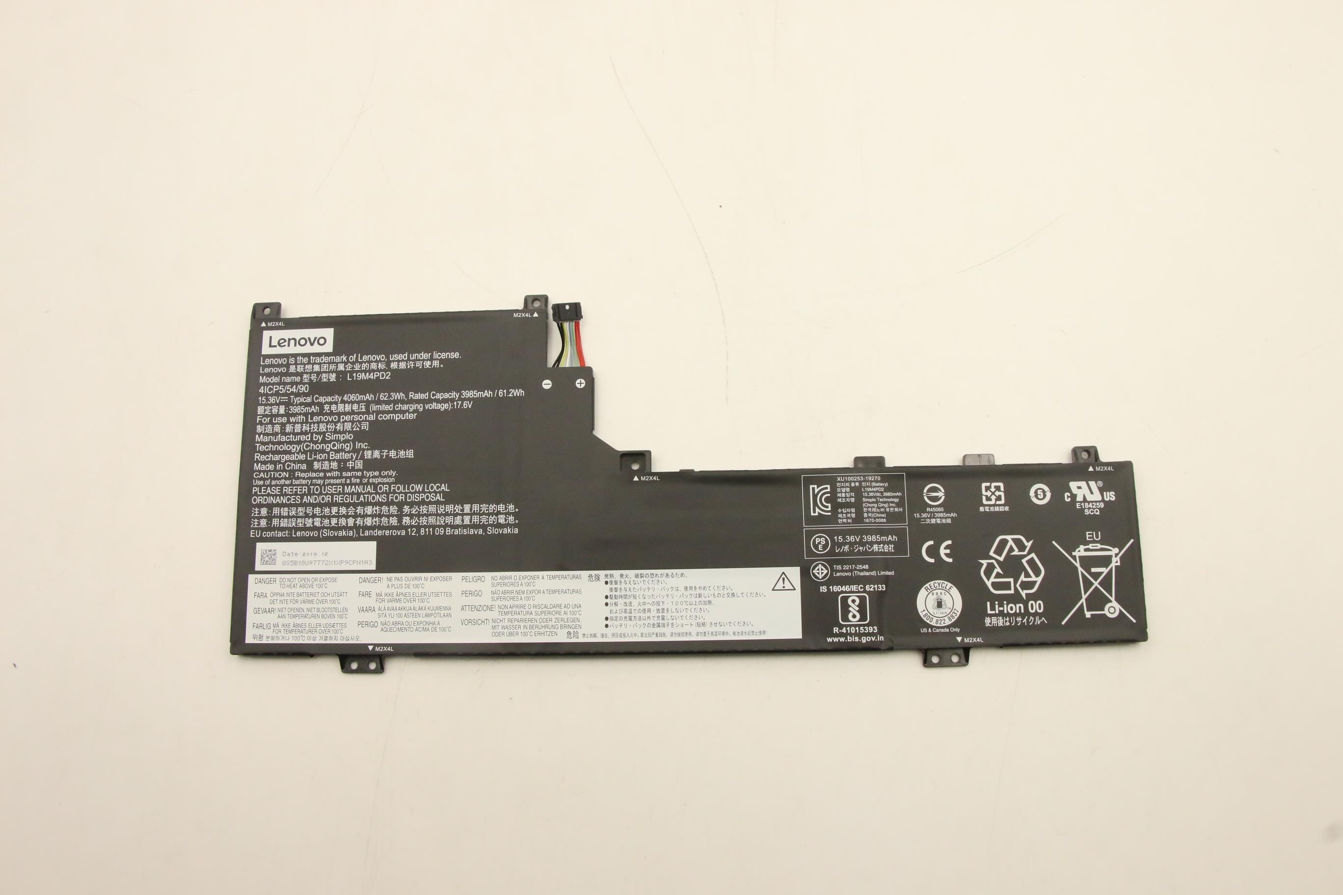 Baterie Laptop, Lenovo, Yoga S740-14IIL Type 81RT, 81RM, 81RS, 4ICP5/54/90, L19M4PD2, L19L4PD2, 5B10U97772, 5B10U97773, 5B10W67424, 5B10W67253, 15.36V, 62Wh