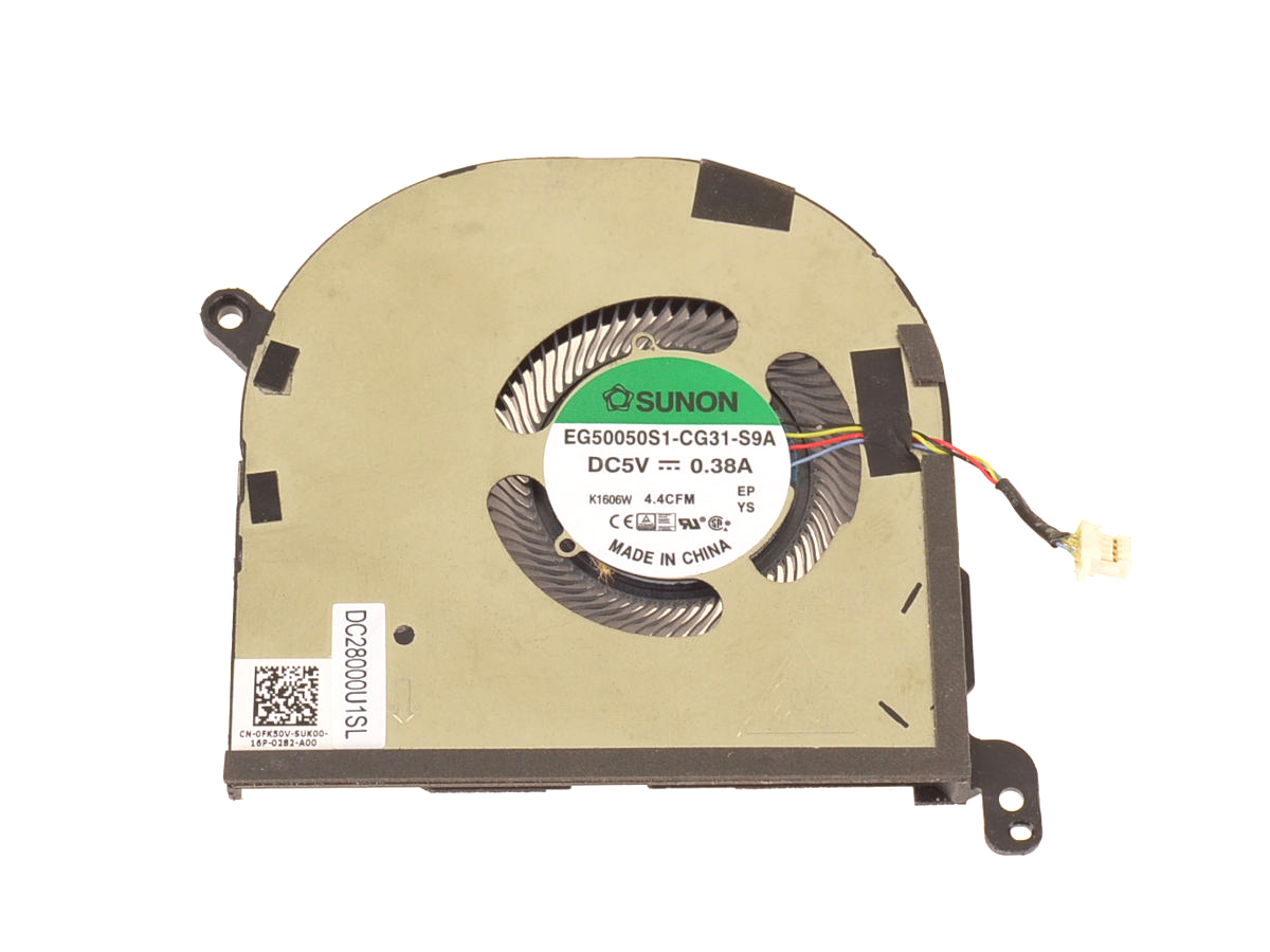 Cooler procesor Laptop, Dell, Precision 5550, 5560, 0FK50V, FK50V, EG50050S1-CG31-S9A, DC28000U1SL, 5V, 0.38A, CPU