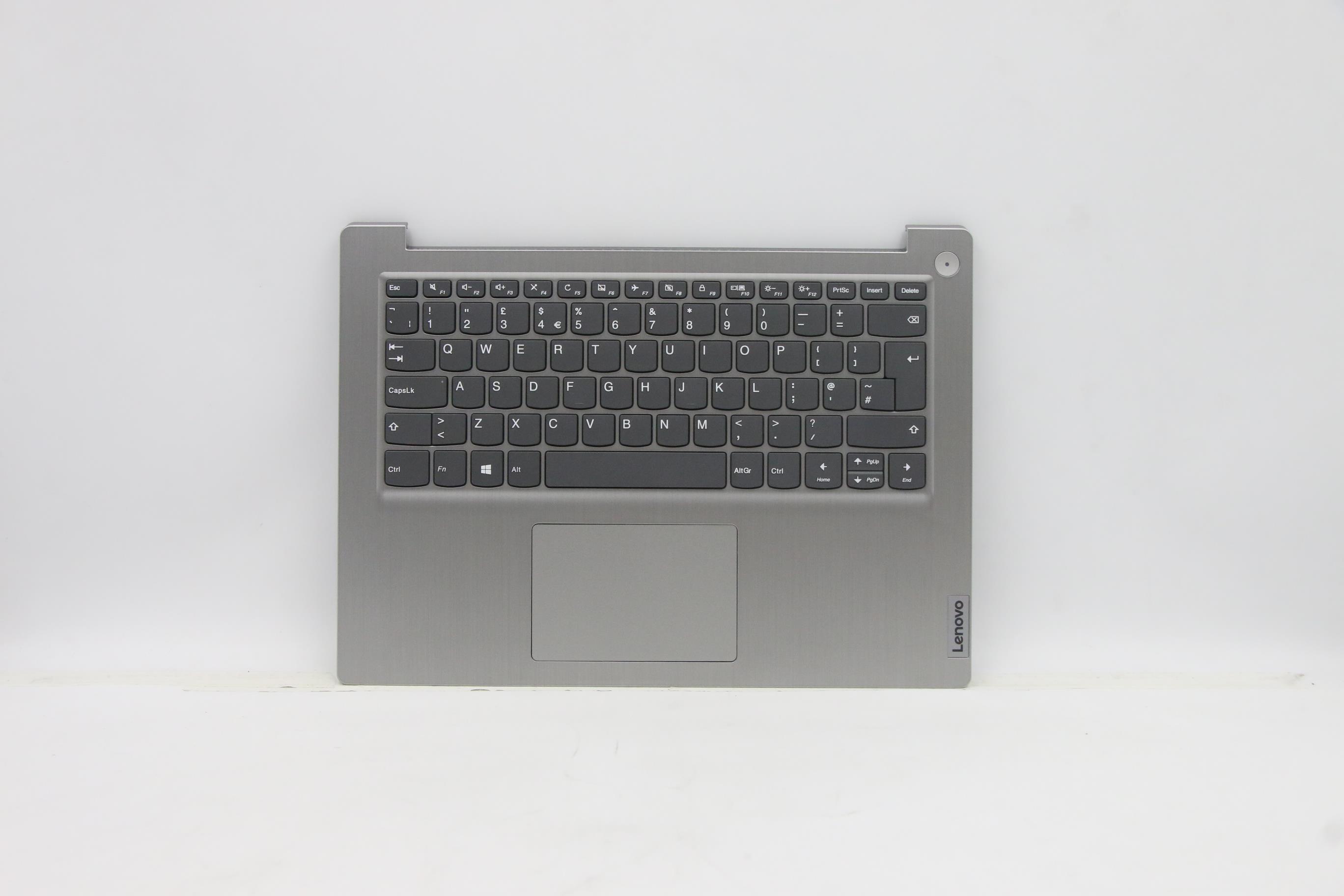 Carcasa superioara cu tastatura palmrest Laptop, Lenovo, IdeaPad 3-14IML05 Type 81WA, 5CB1C05010, AM1JU000300, AP22C000630, Platinum Grey, layout UK