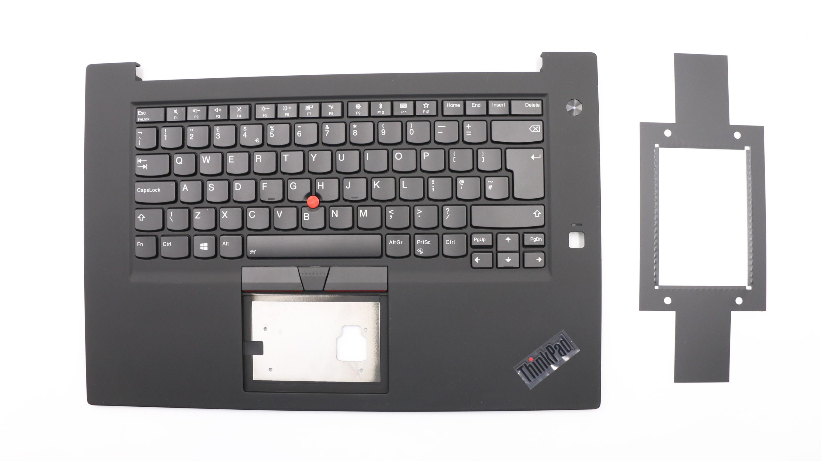 Carcasa superioara cu tastatura palmrest Laptop, Lenovo, ThinkPad X1 Extreme 1st Gen Type 20MF, 20MG, 01YU798, 01YU799, 46M.0DYCS.0054, 460.00DY08.0002, iluminata, layout UK