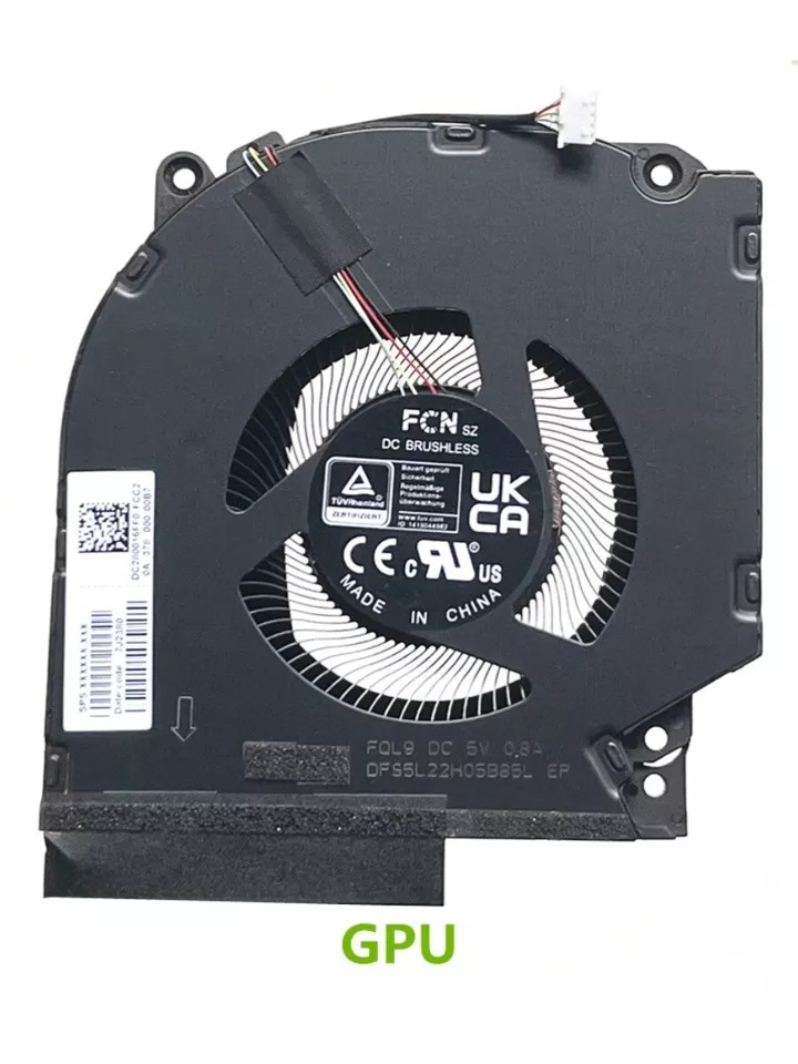 Cooler placa video Laptop Gaming, Omen 16-S, 16T-S, 60W, N44742-001, DC280016FF0, DFS5L22H05B85L FQL9, MG75090V1-C480-S9A, DC280016FS0S, DC280016ES0, 5V, 0.8A, GPU