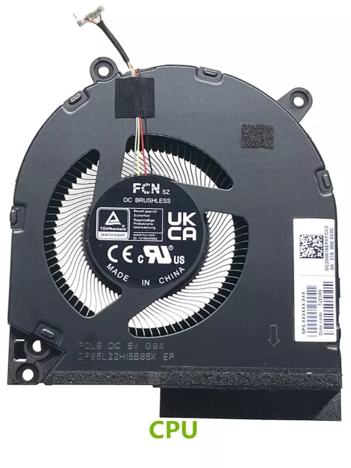 Cooler procesor video Laptop Gaming, Omen 16-S, 16T-S, 60W, N44742-001, DFS5L22H15B85K FQL8, DC280016EF0, MG75090V1-C470-S9A, 5V, 0.8A, CPU