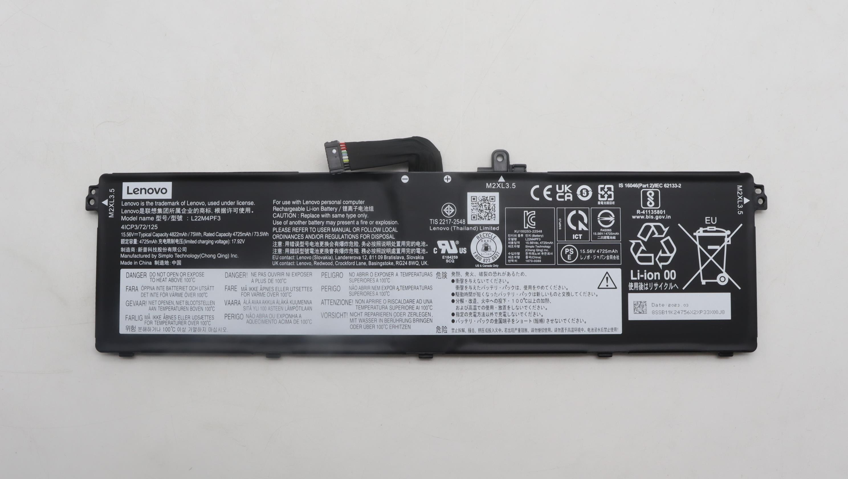Baterie Laptop, Lenovo, IdeaPad Pro 5 ICP3/72/125, L22D4PF3, L22M4PF3, L22X4PF3, L22B4PF3, 15.56V, 4822mAh, 75Wh