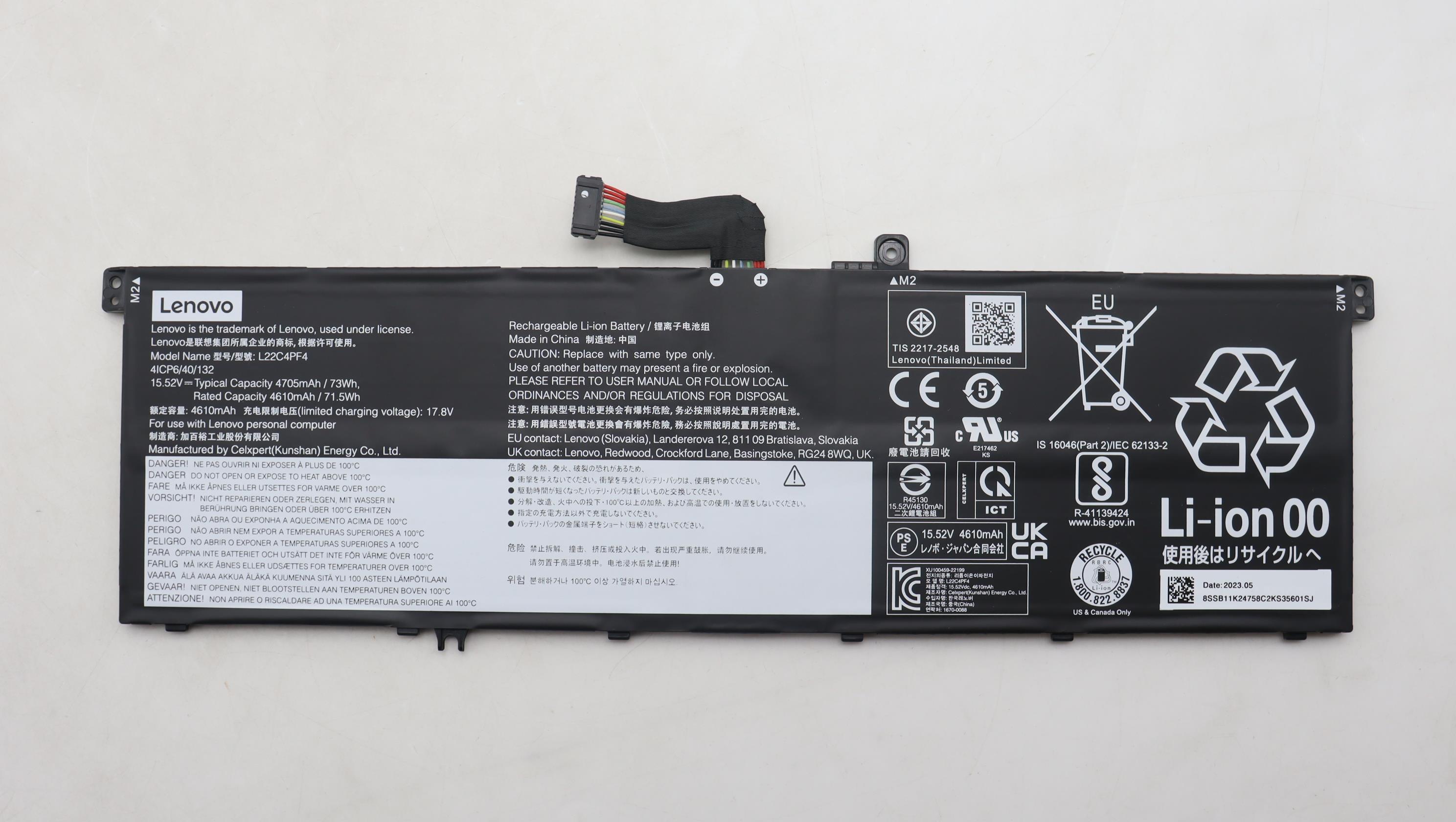 Baterie Laptop, Lenovo, 5B11K24754, 5B11K24763, 5B11K24764, 4ICP6/40/132, L22C4PF4, L22D4PF4, L22M4PF4, 15.52V, 4705mAh, 73Wh