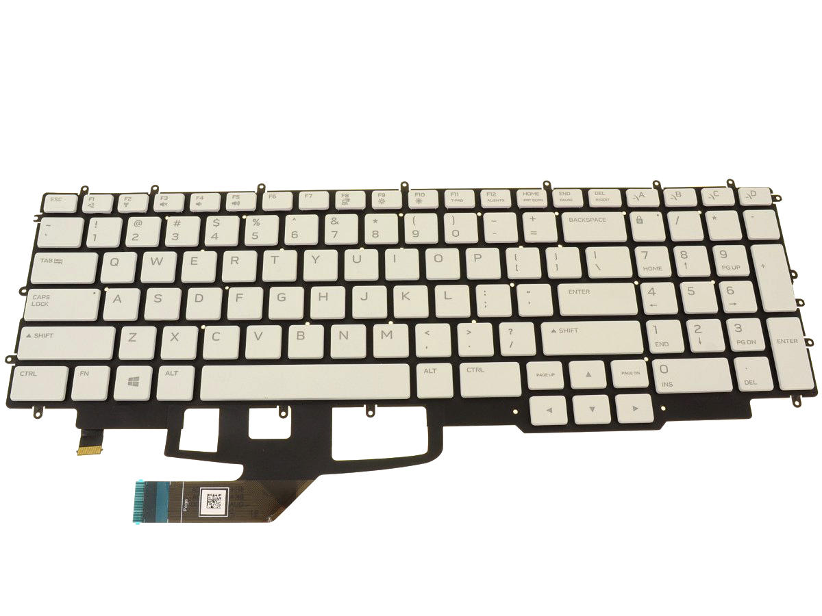 Tastatura Laptop, Dell, Alienware m17 R4, 730HH, 0730HH, N8MF4, iluminata RGB, alba, layout US