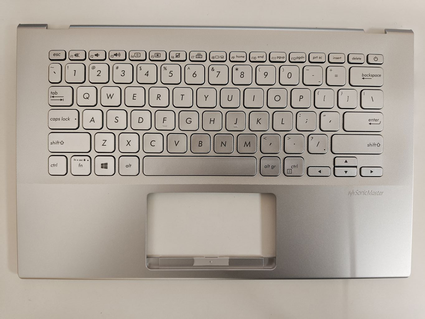 Carcasa superioara cu tastatura palmrest Laptop, Asus, VivoBook 14 X420U, X420UA, X420F, X420FA, 90NB0K01-R32US0, iluminata, argintie, layout US