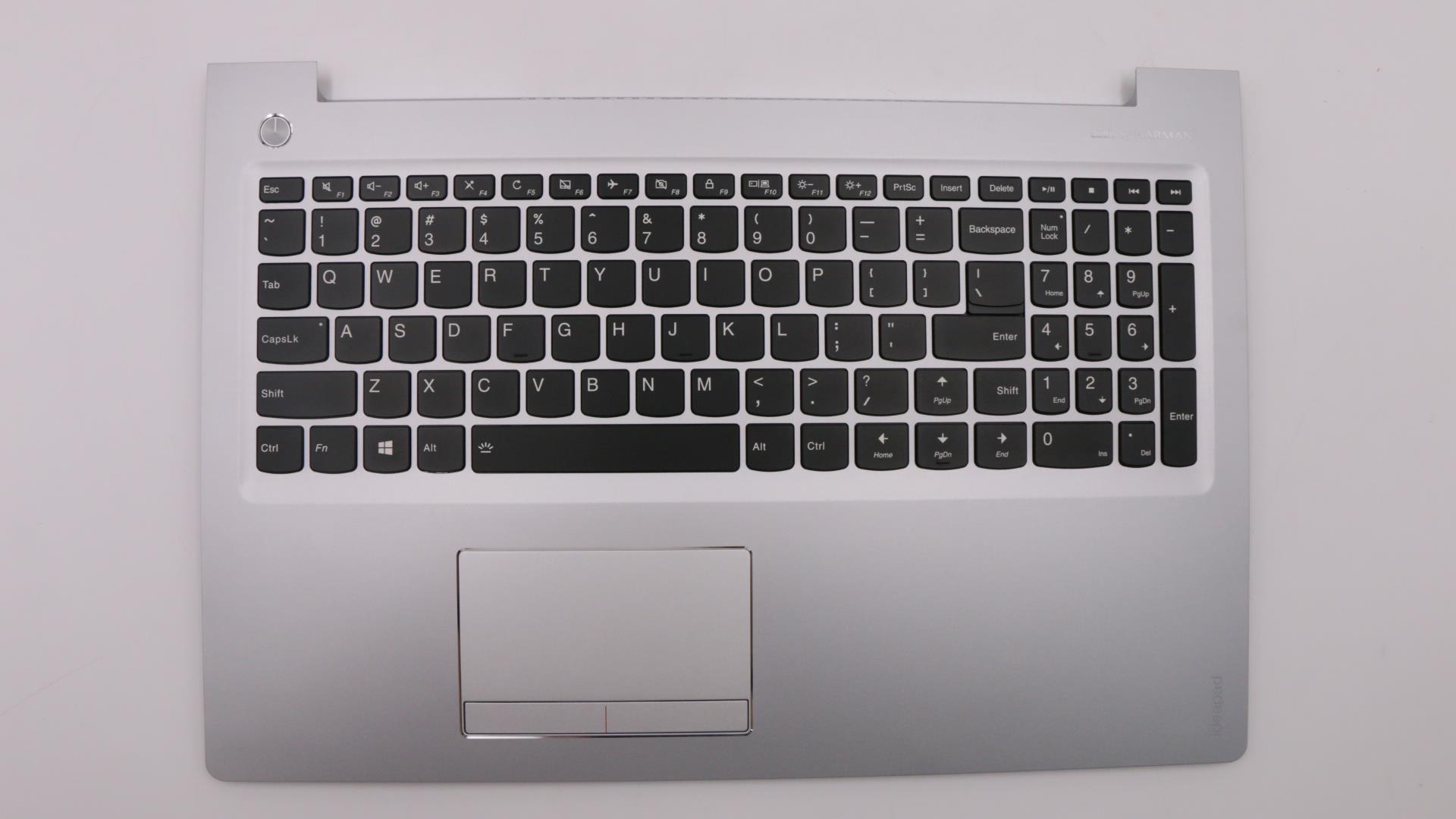 Carcasa superioara cu tastatura palmrest Laptop, Lenovo, Ideapad 310-15IAP Type 80TT, AP10T000550, iluminata, alba, layout US