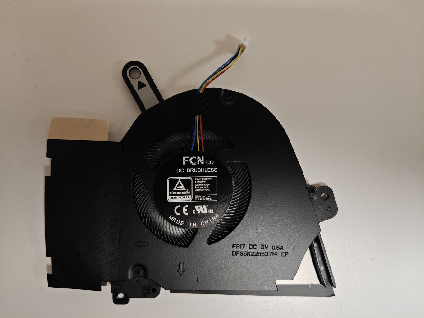 Cooler procesor Laptop Gaming, Asus, TUF Dash F15 FX516PC, 13NR05U0P01011, DFS5K221153714 FP17, 6033B0099501, 5V, 0.5A, CPU