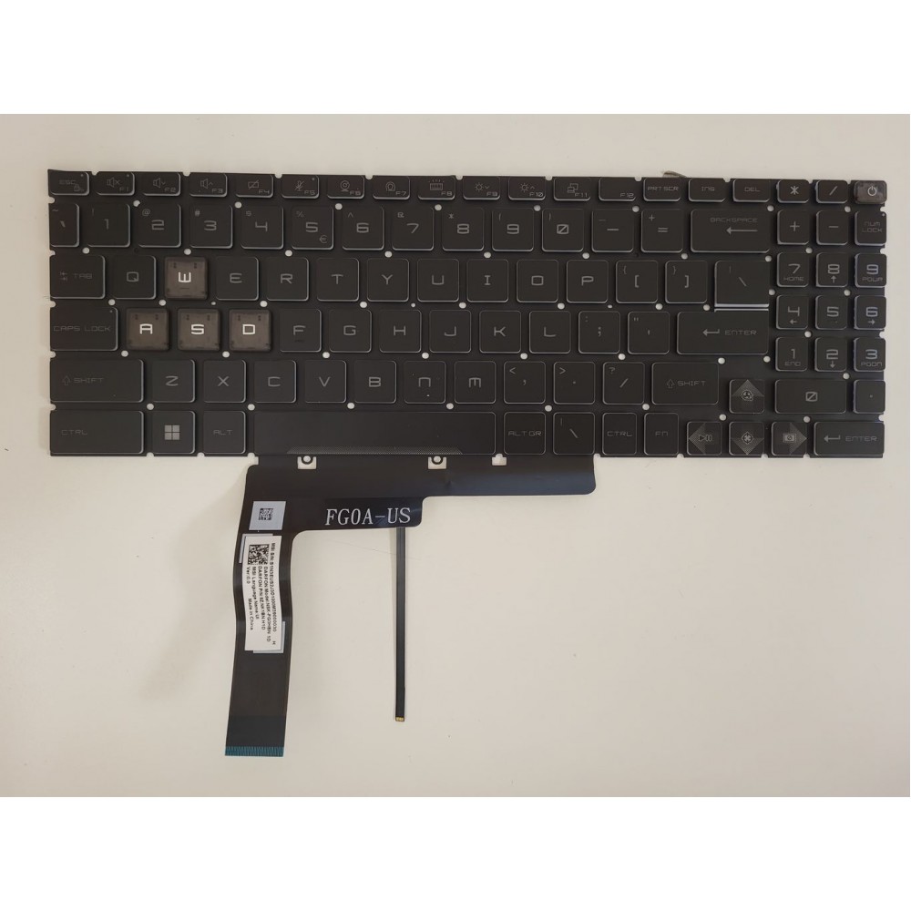 Tastatura Laptop, MSI, Cyborg 15 A13VE, A13VEK, A13VF, A13VFK, cu iluminare albastra, conector 6 pini, layout US