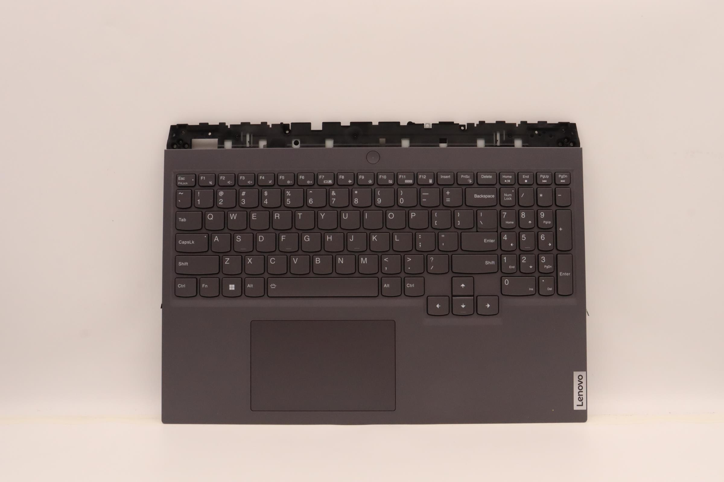 Carcasa superioara cu tastatura palmrest Laptop, Lenovo, Legion 5 Pro 16ARH7H Type 82RG, 5CB1H71046, AP2DH000100, iluminata, Storm Grey, layout US