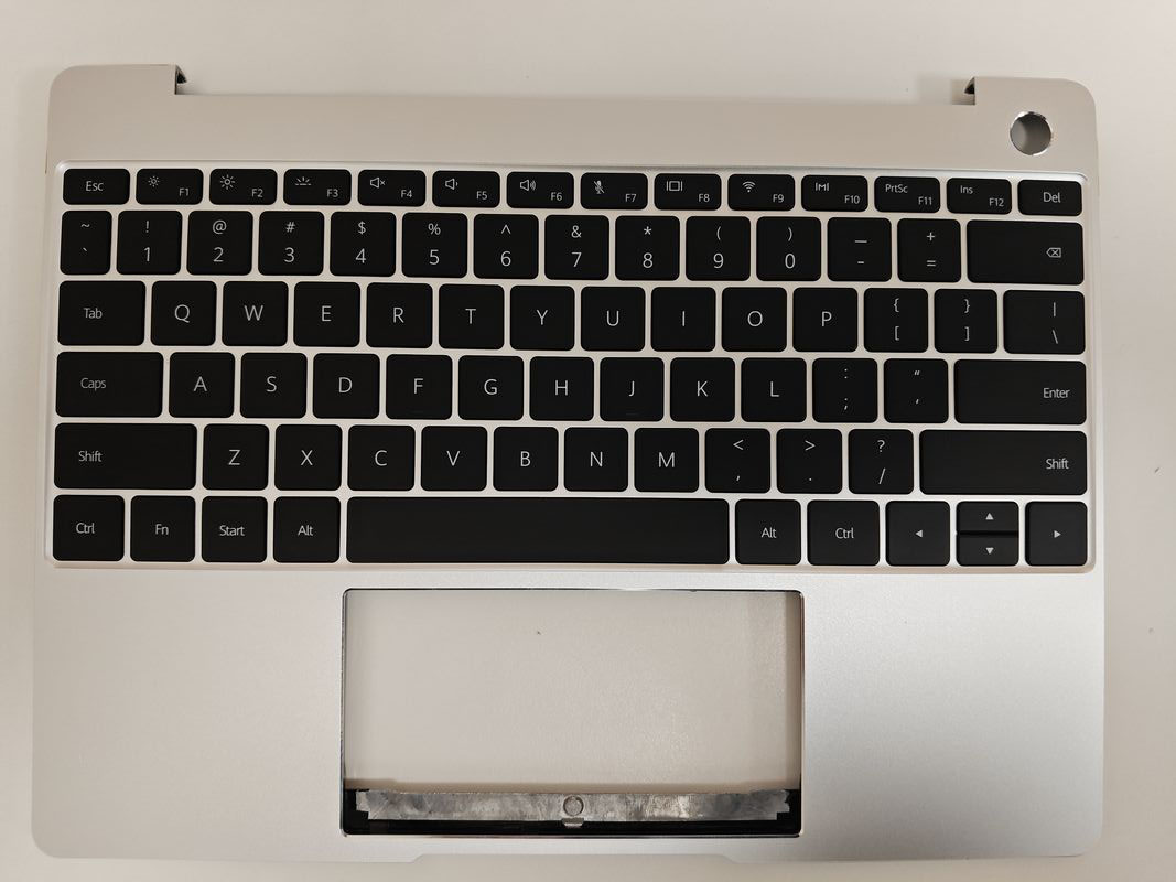 Carcasa superioara cu tastatura palmrest, Huawei, MateBook 13 WRT-W19, WRT-W29L, WRT-W09, WT-W09, HN-W19L, HN-W19R, iluminata, argintie, layout US