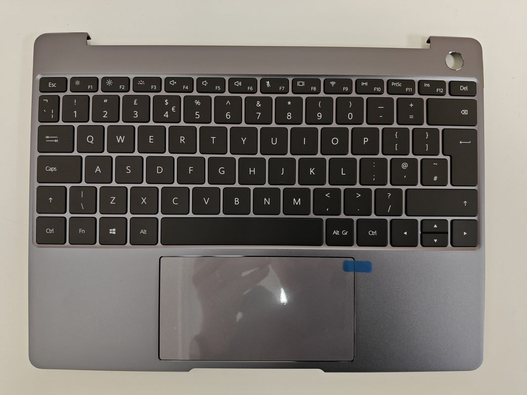 Carcasa superioara cu tastatura palmrest, Huawei, MateBook 13 WRT-W19, WRT-W29L, WRT-W09, WT-W09, HN-W19L, HN-W19R, iluminata, gri, layout UK