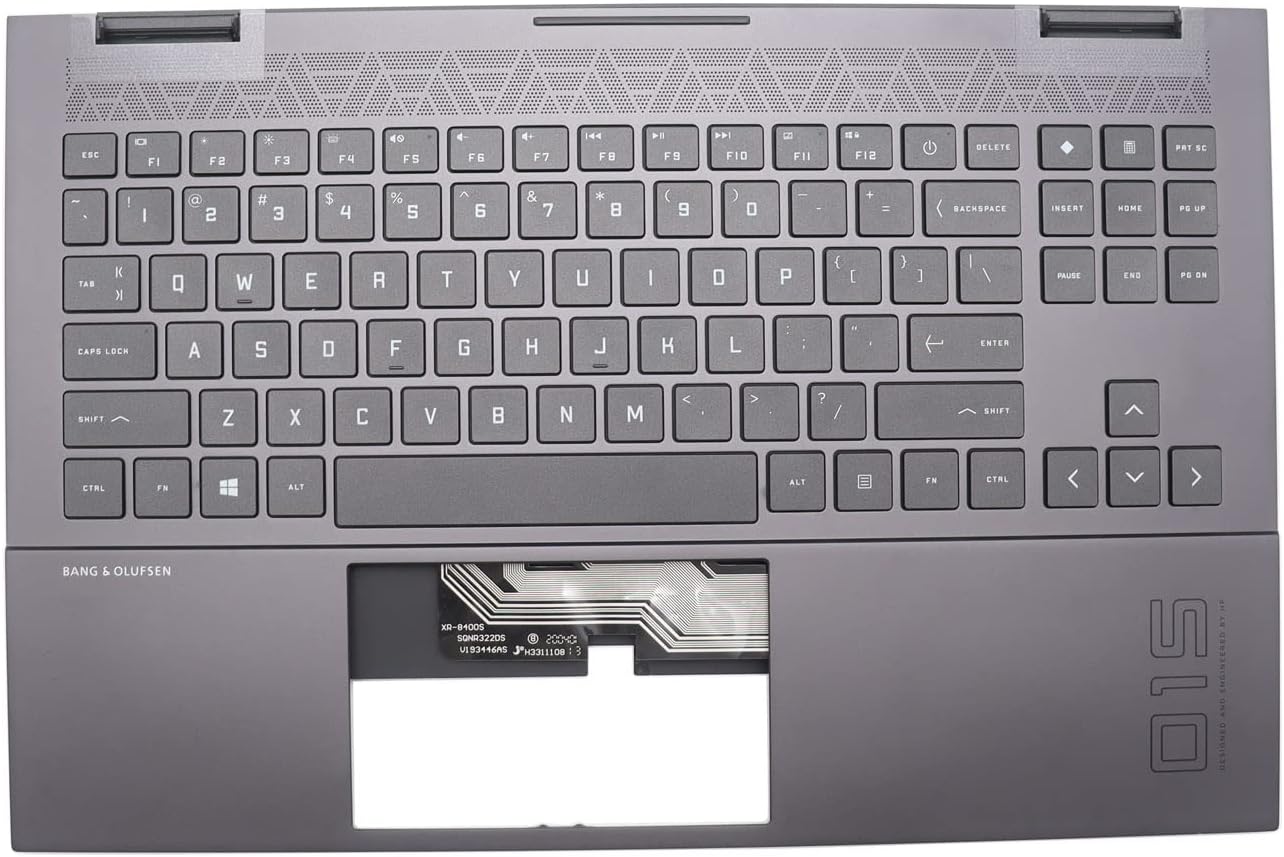 Carcasa superioara cu tastatura palmrest Laptop, HP, Omen 15-EK, 15-EN, 15Z-EN, TPN-Q238, TPN-Q236, M00666-001, KEQ46G3ETA, iluminata, monochrome, layout US