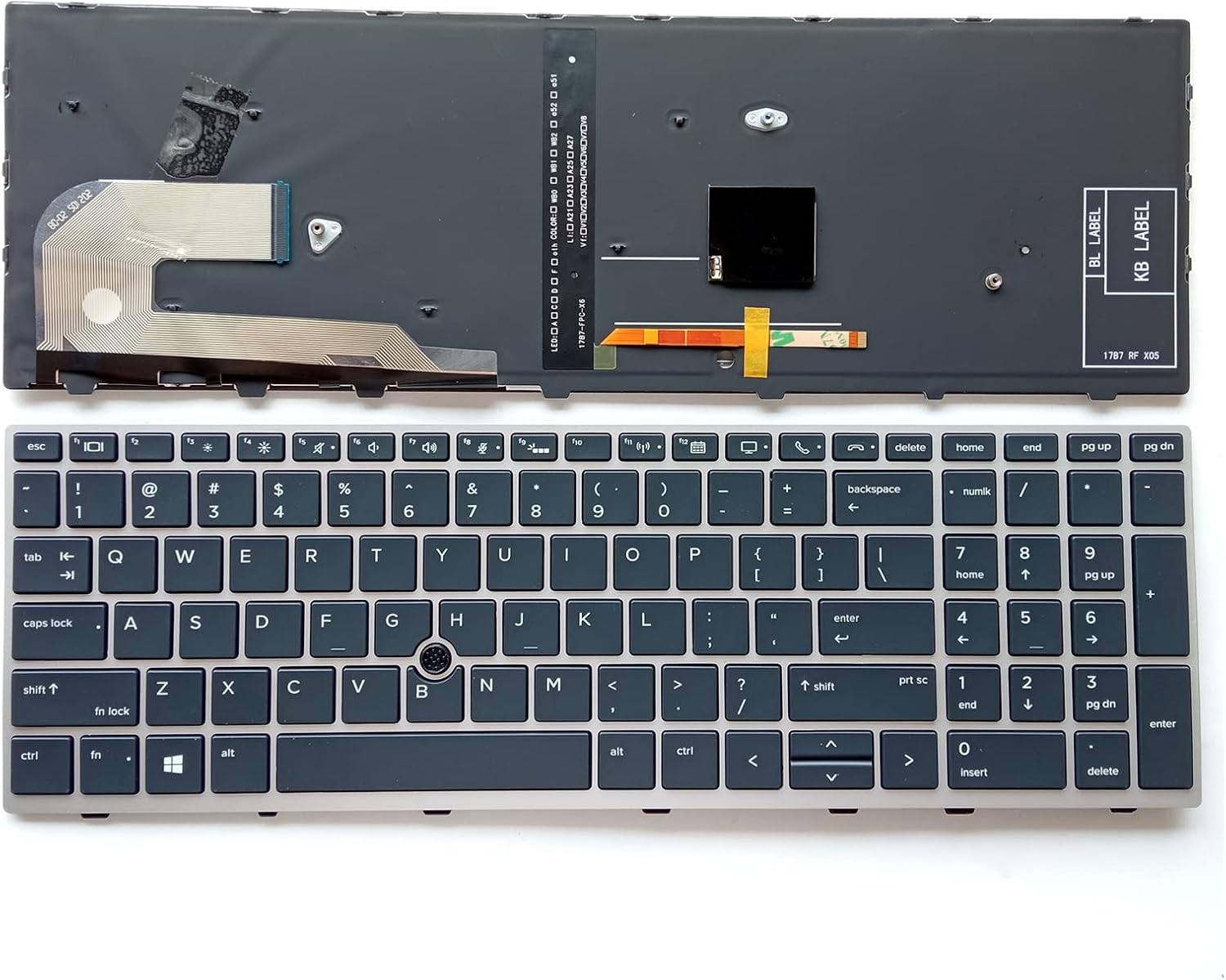 Tastatura Laptop, HP, Zbook 15u G5, L14366-031, cu iluminare, point sticker, layout US
