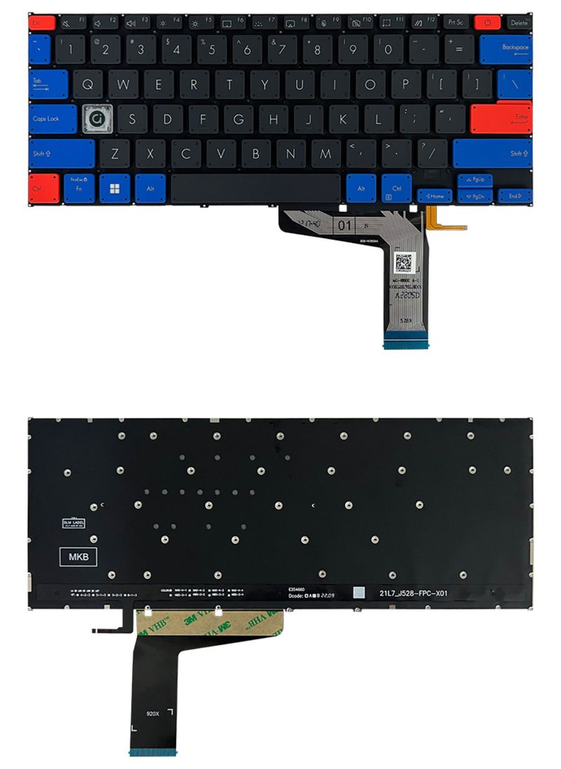 Tastatura Laptop, Asus, VivoBook 14X X1403, X1403V, X1403VA, X1403Z, X1403ZA, iluminata, gri, multicolor, layout US