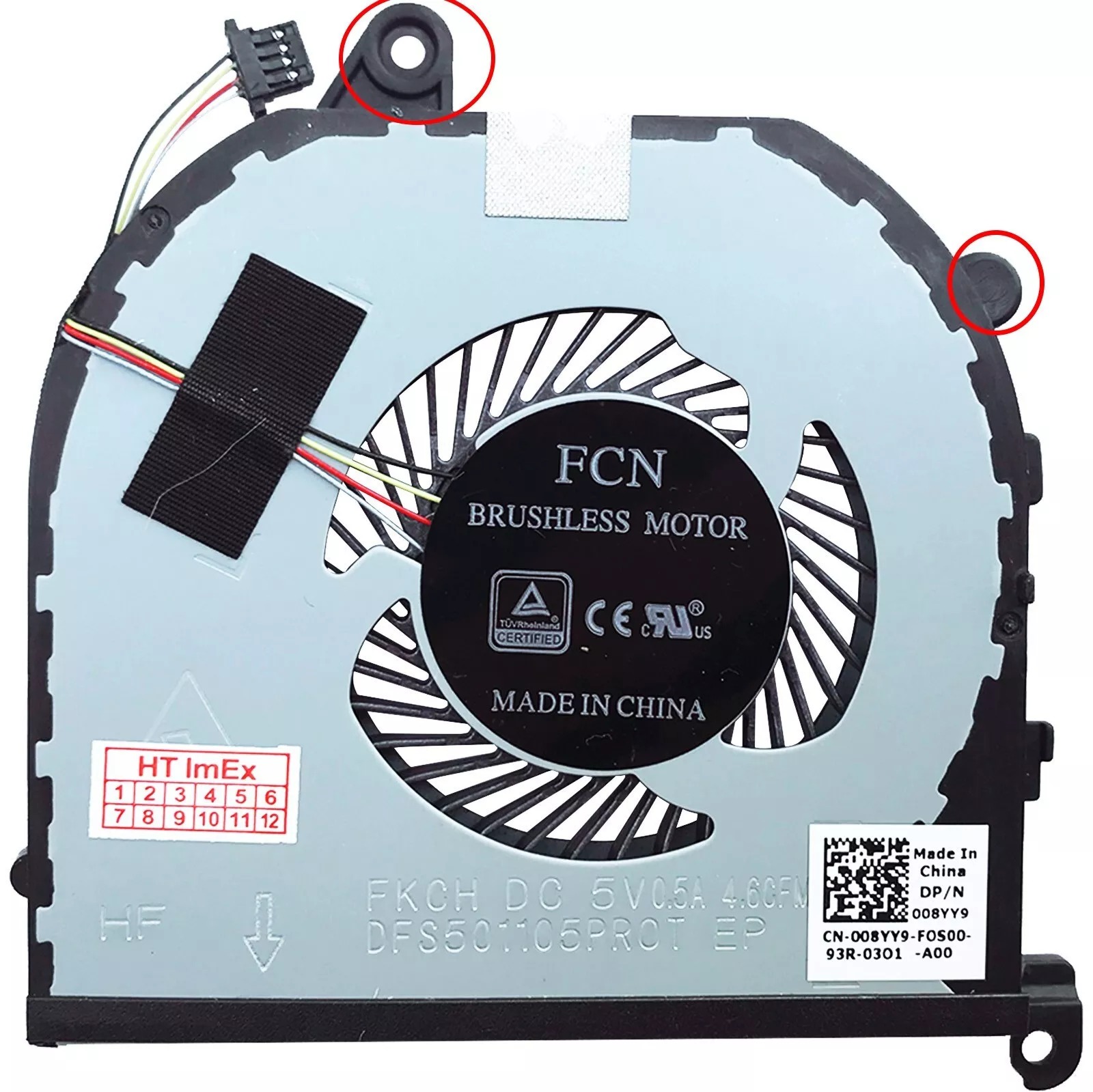 Cooler procesor Laptop, Dell, Precision 15 M5520, M5530, M5540, 08YY9, 008YY9, 0F01PX, F01PX, DFS501105PR0T-FKCH, DFS501105PR0T FM87, DC28000NID0, DC28000NIF0, 5V, 0.5A, CPU