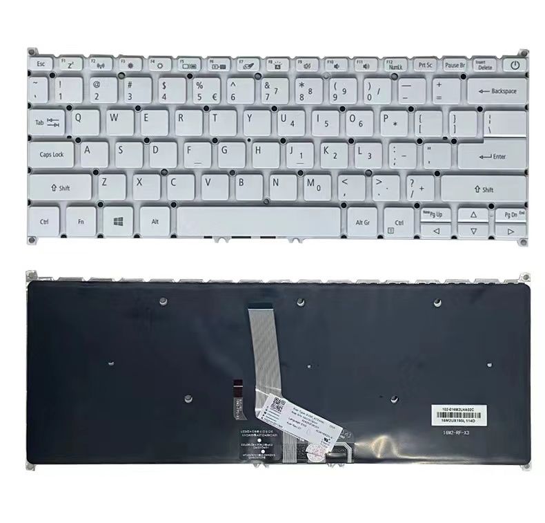 Tastatura Laptop, Acer, Swift 5 SF514-52, SF514-52T, SF514-52TP, iluminata, alba, layout US
