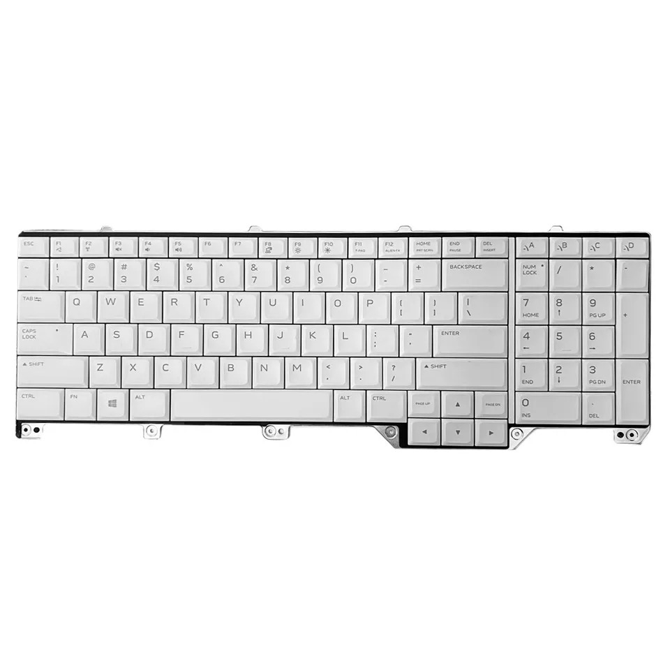 Tastatura Laptop, Dell, Alienware 17 R5, 062W10, iluminata RGB, alba, layout US