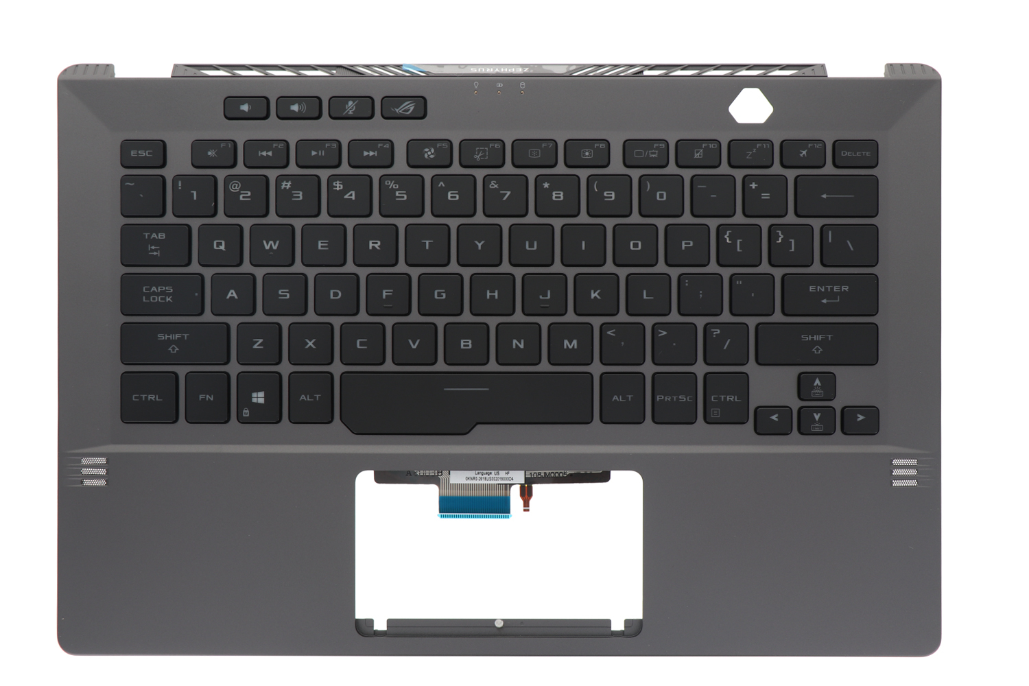 Carcasa superioara cu tastatura palmrest Asus, ROG Zephyrus G14 GA401I, GA401IH, GA401IHR, GA401II, GA401IU, GA401IV, GA401IV-1E, 90NR03F3-R31US2, 6053B1788121, iluminata, layout US