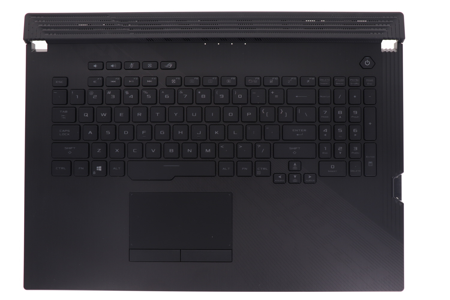 Carcasa superioara cu tastatura palmrest Laptop, Asus, ROG Strix G G731GV, G731GW, G731GU, 90NR01T2-R31US0, G731GU-1B, 13N1-9BA0801, 13NR01Q2AP0301, iluminata RGB tasta per tasta, layout US