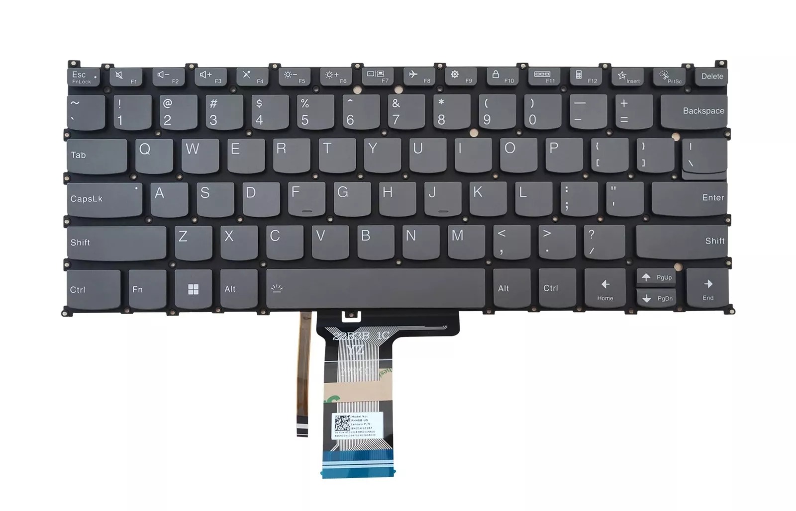 Tastautra Laptop, Lenovo, IdeaPad Slim 3 14IRH8 Type 83EL, iluminata, gri, layout US