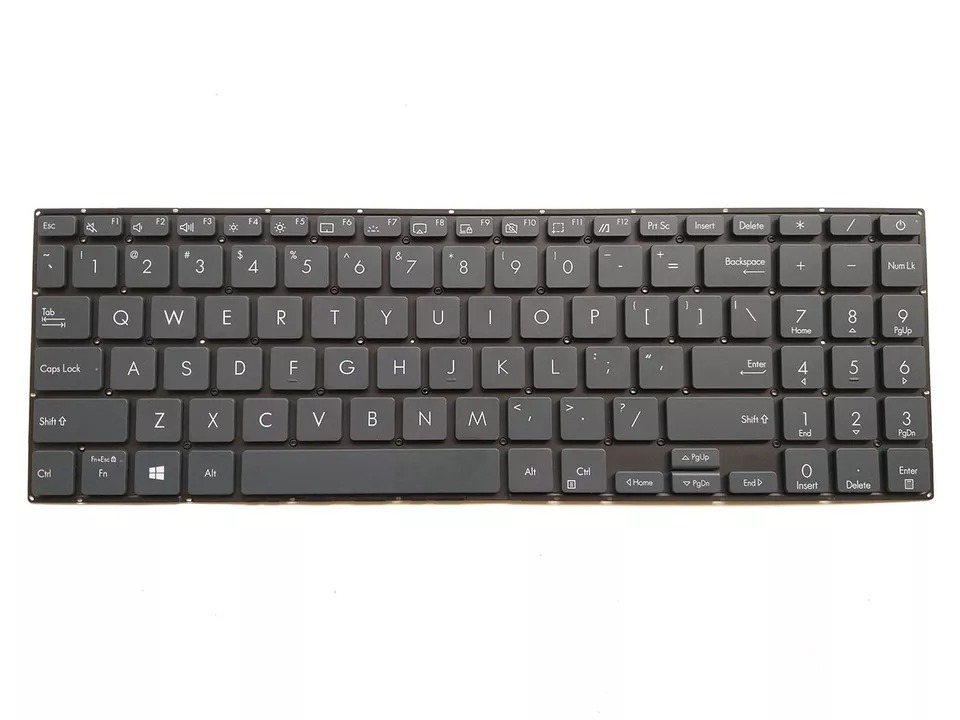 Tastatura compatibila Laptop, Asus, Q528E, Q528EH, iluminata, gri inchis, layout US