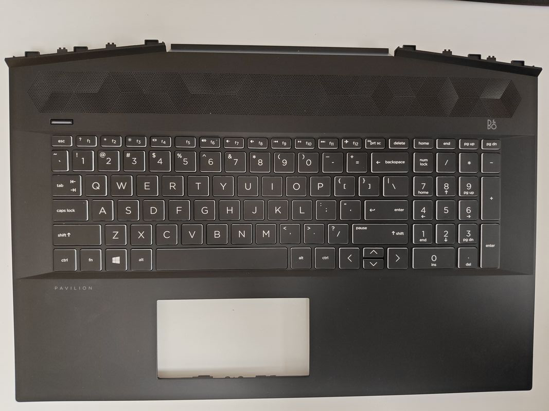 Carcasa superioara cu tastatura palmrest Laptop Gaming, HP, Pavilion 17-CD, 17T-CD, TPN-C142, AP2K9000300, L56889-001, L65250-001, iluminata, layout US
