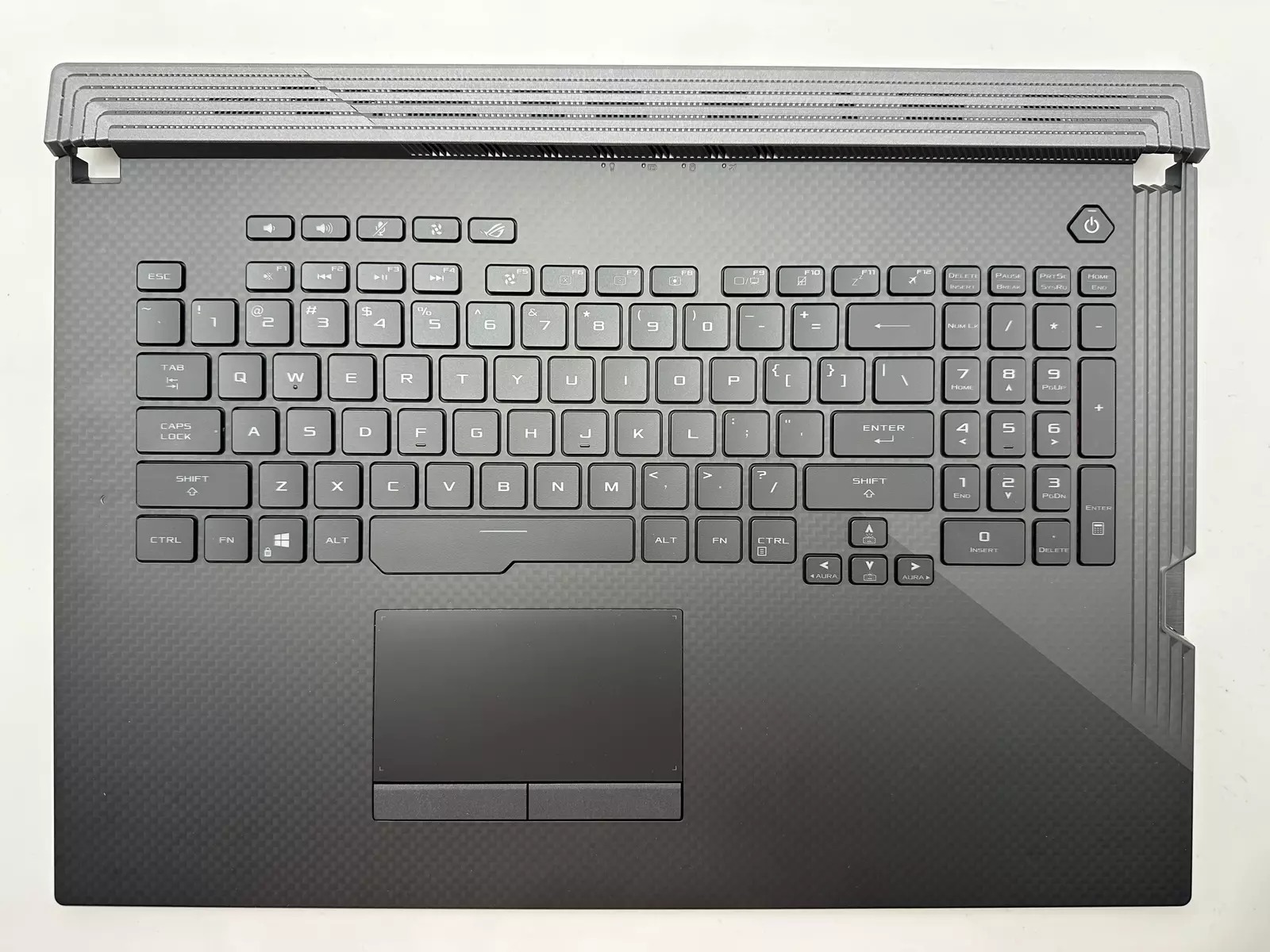 Carcasa superioara cu tastatura palmrest Laptop, Asus, ROG Strix G G731G, G731GV, G731GW, G731GU, G731GT, 90NR01T2-R32UI0, 90NR01T2-R32UA0, 13NR01Q2AP0301, G731GU-1B, iluminata, RGB 4-ZONE, layout US