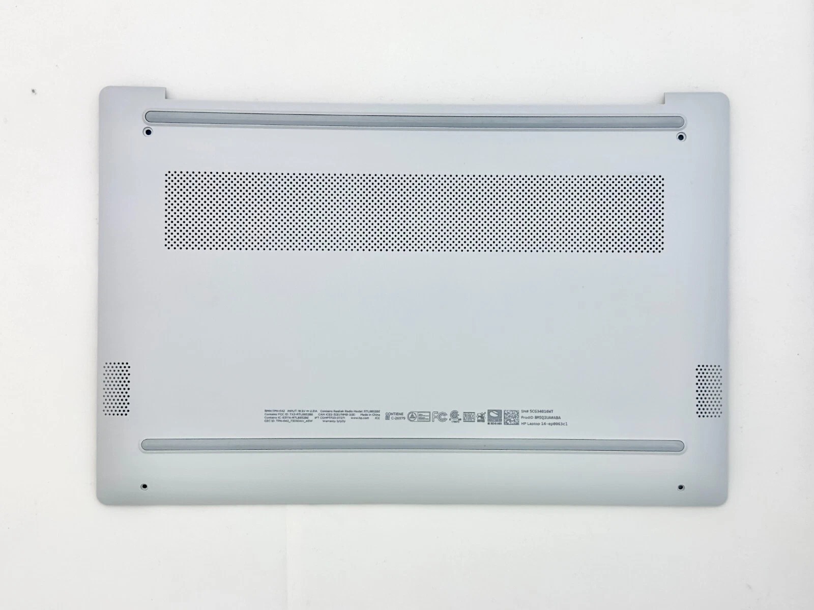 Carcasa inferioara bottom case Laptop, HP, 14-EM, 14Z-EM, N35863-001, 6070B2130401, argintie