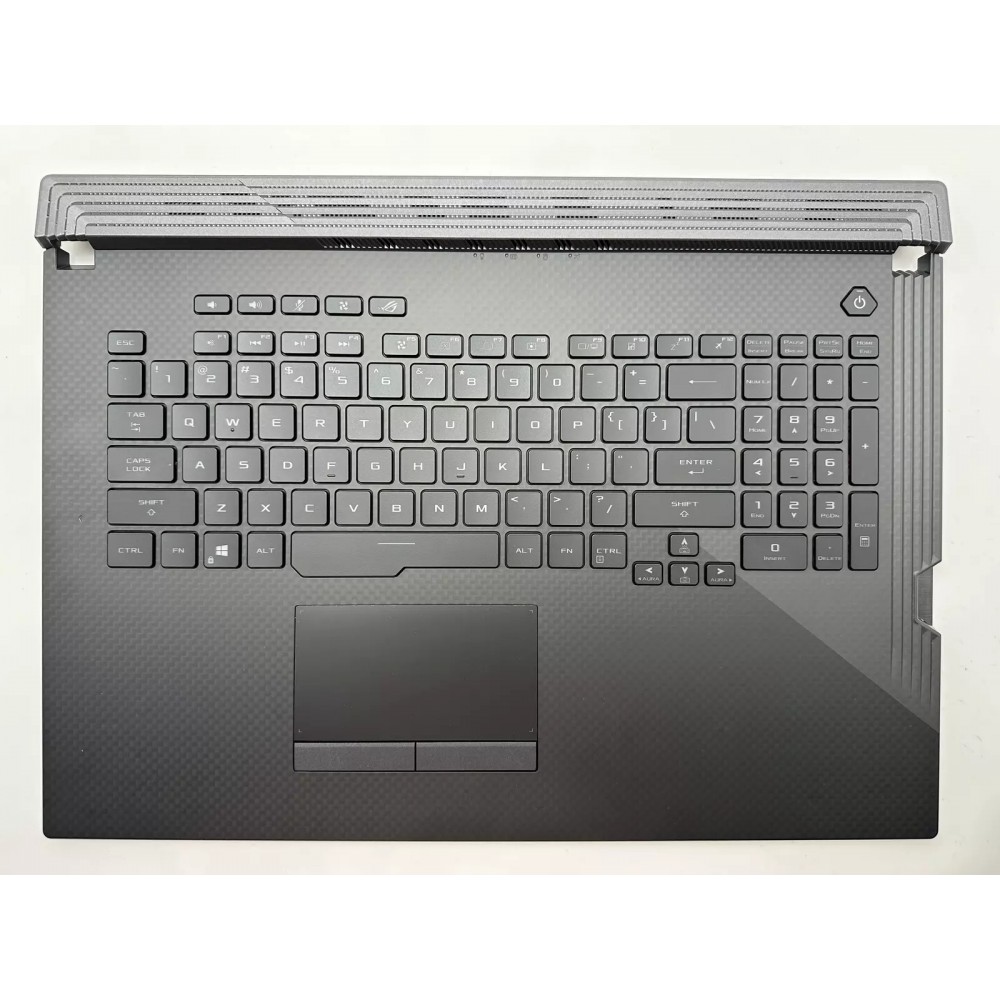 Carcasa superioara cu tastatura palmrest Laptop, Asus, ROG Strix G G731G, G731GV, G731GW, G731GU, G731GT, 90NR01T1-R32US0, 13NR01Q1AP0311, 13N1-9BA0711, G731GU-1A, iluminata, RGB 4-ZONE, layout US