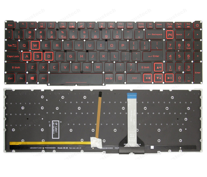 Tastatura Laptop Gaming, Acer, Predator Helios Neo 16 PHN16-71, N22Q22, iluminata rosie, layout US