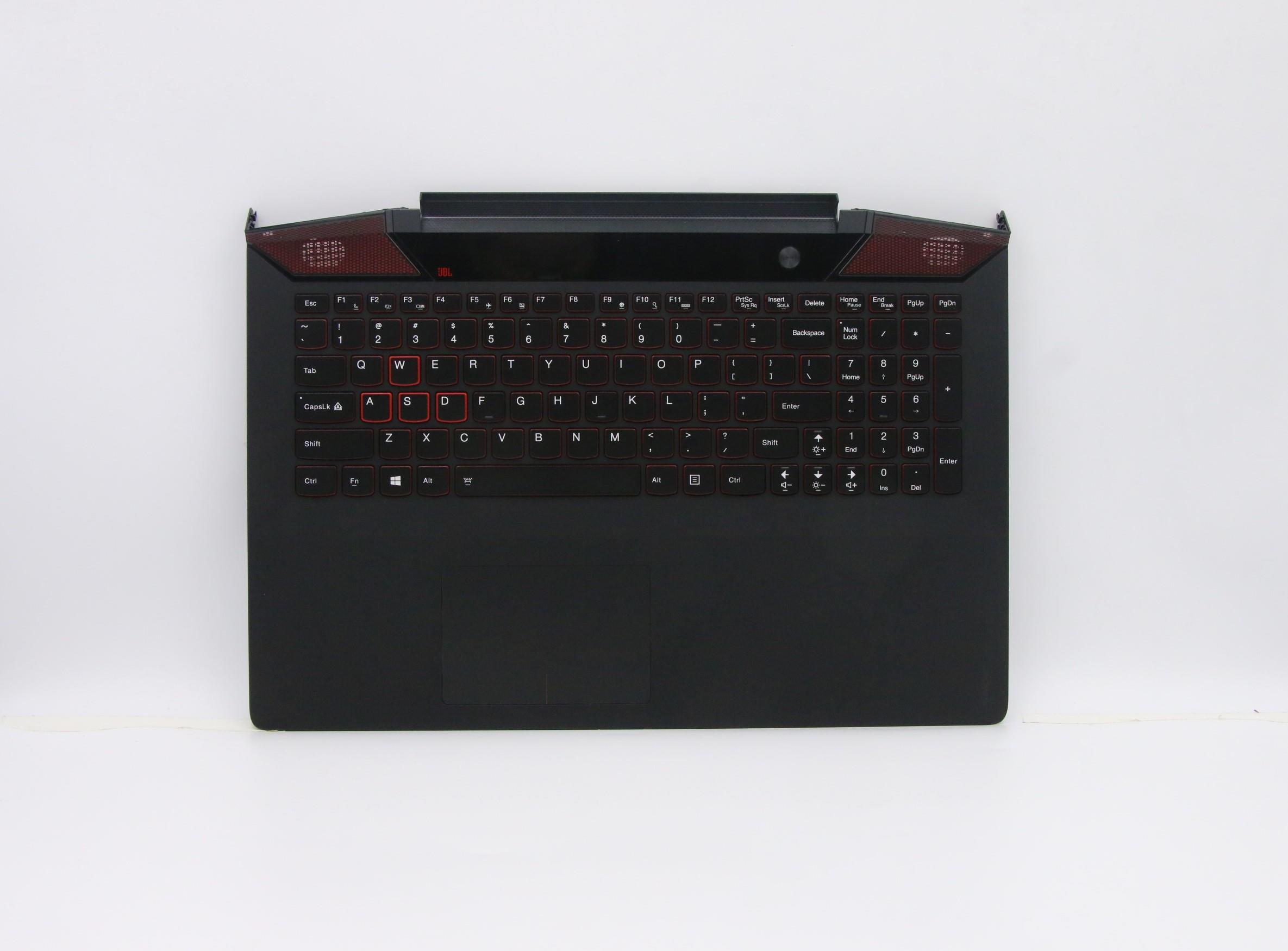Carcasa superioara cu tastatura palmrest Laptop, Lenovo, Y700-15ACZ Type 80NY, 5CB0K97423, AP0ZF000300, iluminata, layout US