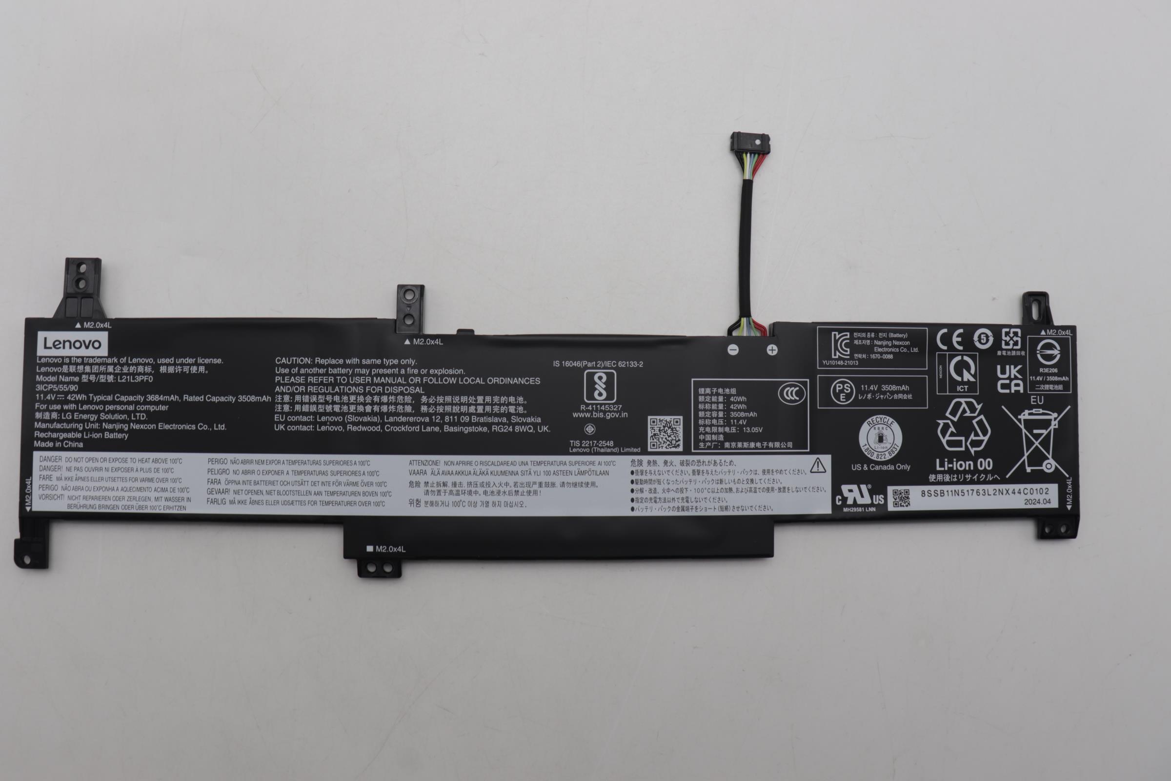 Baterie Laptop, Lenovo, IdeaPad 1-14ADA7 Type 82R0, 3ICP5/55/90, L21L3PF0, 11.4V, 3508mAh, 42Wh