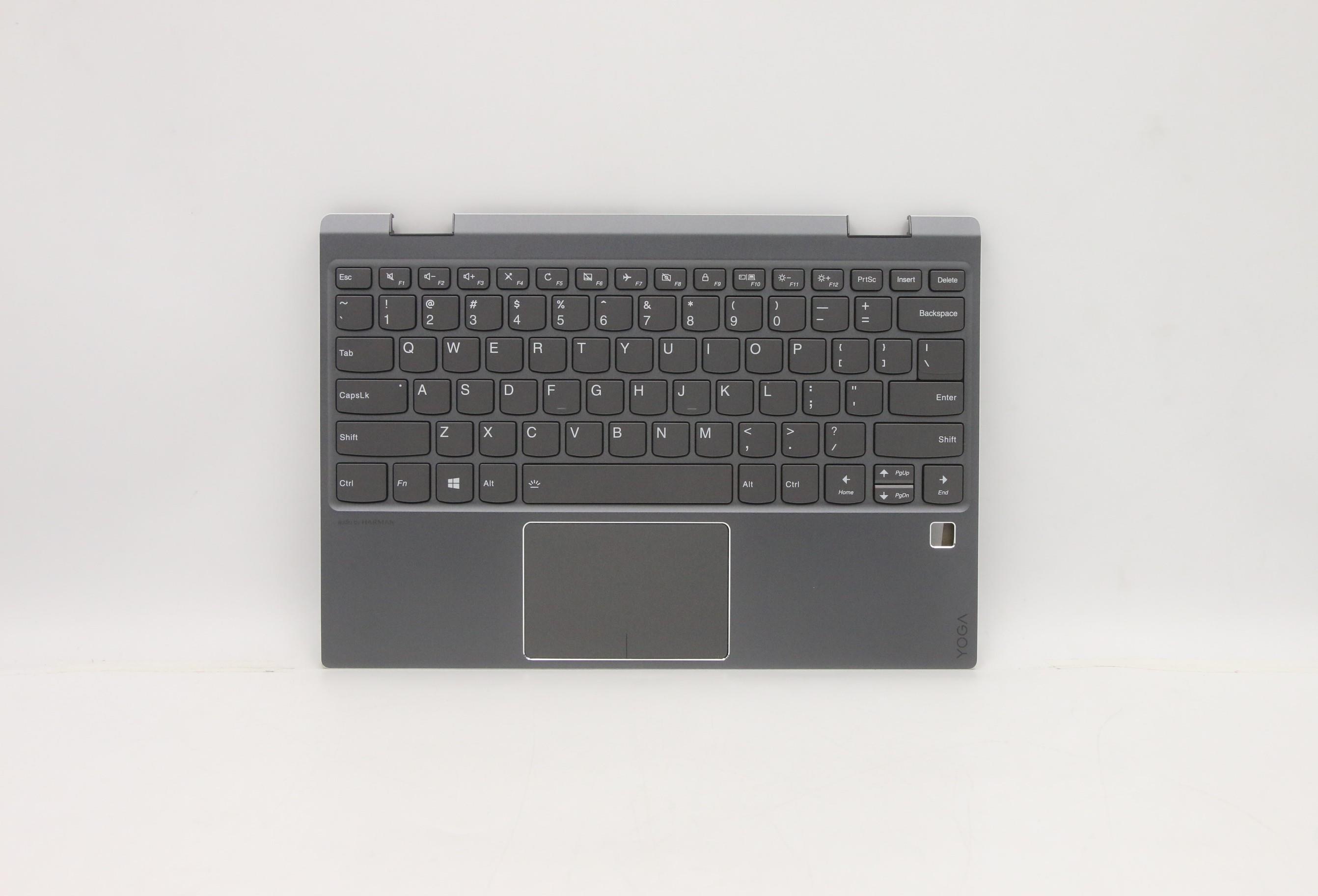 Carcasa superioara cu tastatura palmrest Laptop, Lenvo, Yoga 720-12IKB Type 81B5, 5CB0Q12259, 8S1102-02767, iluminata, Iron Grey, layout US