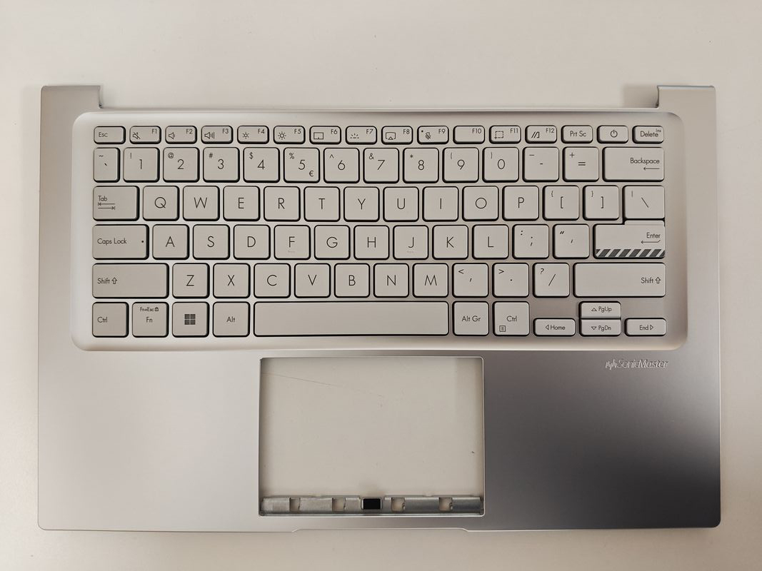 Carcasa superioara cu tastatura palmrest Laptop, Asus, VivoBook 14 X1404Z, X1404ZA, 90NB1002-R30UI1, X1404ZA-1S, 13NB1000M010111, 13NB1002AP044, 39XJWTAJN50, FAXJW004010, iluminata, argintie, layout US