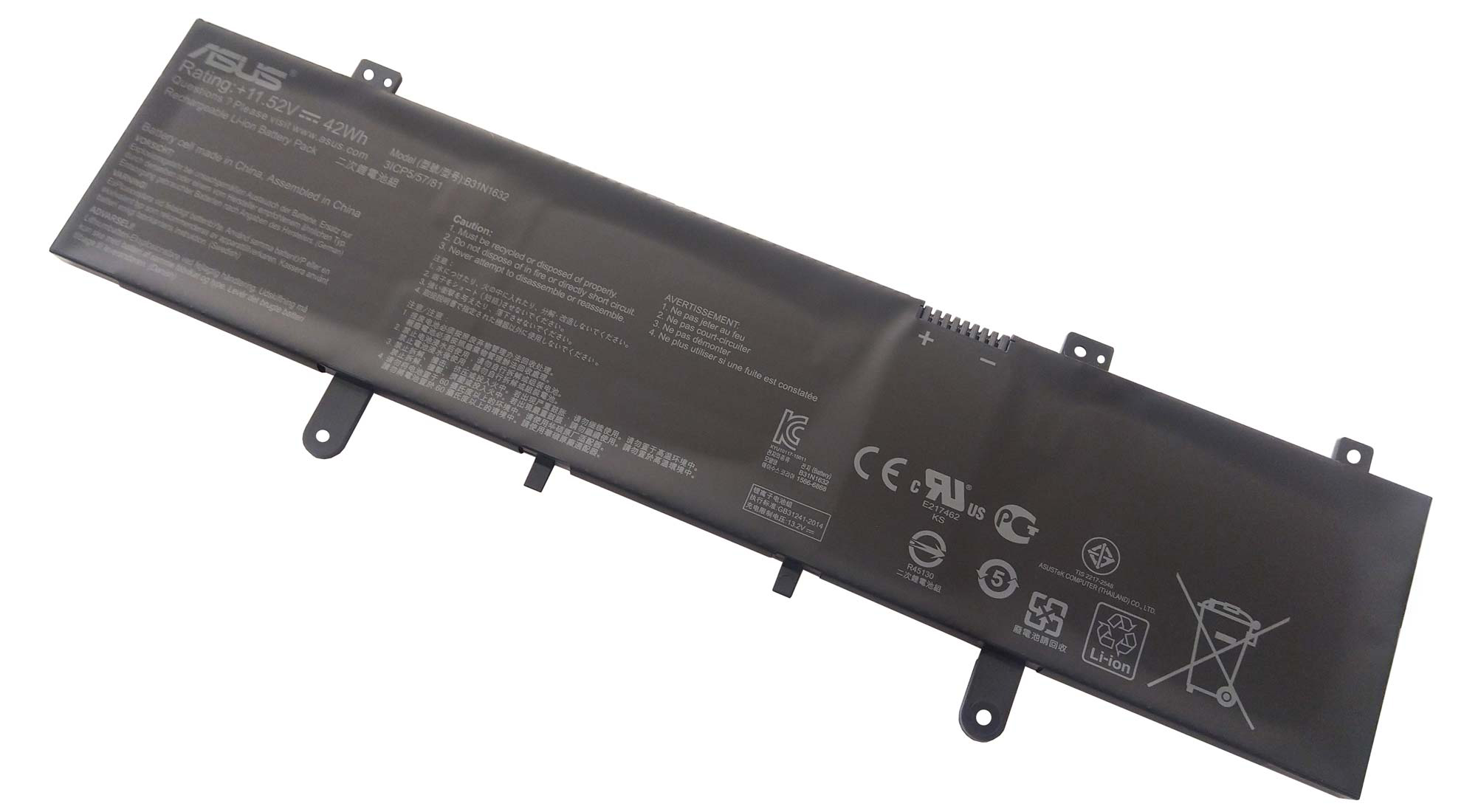 Baterie Laptop, Asus, VivoBook 14 X405, X405U, X405UA, X405UQ, X405UR, A405, A405U, A405UA, S4100U, S4000U, 3ICP5/57/81, 0B200-02540000, B31N1632, 42Wh