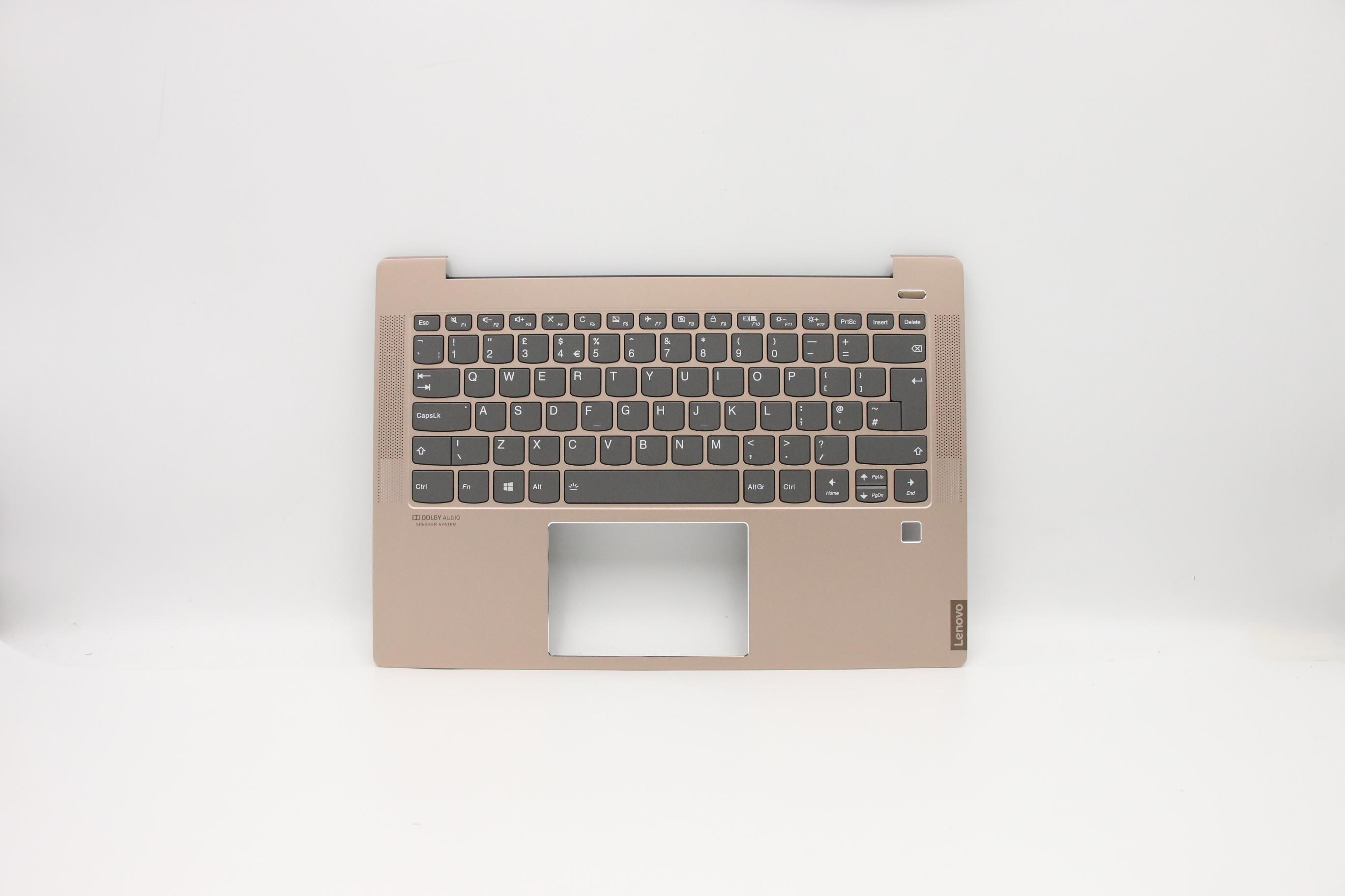 Carcasa superioara cu tastatura palmrest Laptop, Lenovo, IdeaPad S540-14IML Type 81NF, 5CB0S17258, AM2GE000B30, Cooper, iluminata, layout UK