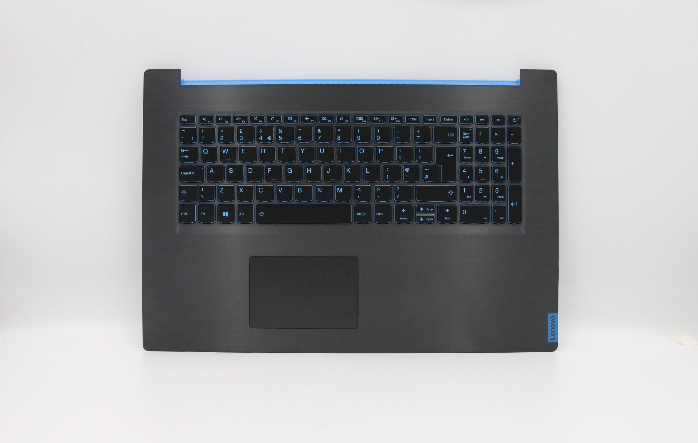 Carcasa superioara cu tastatura palmrest Laptop Gaming, Lenovo, IdeaPad L340-17IRH Type 81LL, 5CB0U42827, AP1B5000100, AM1B5000100, FG540, neagra, iluminata, layout UK